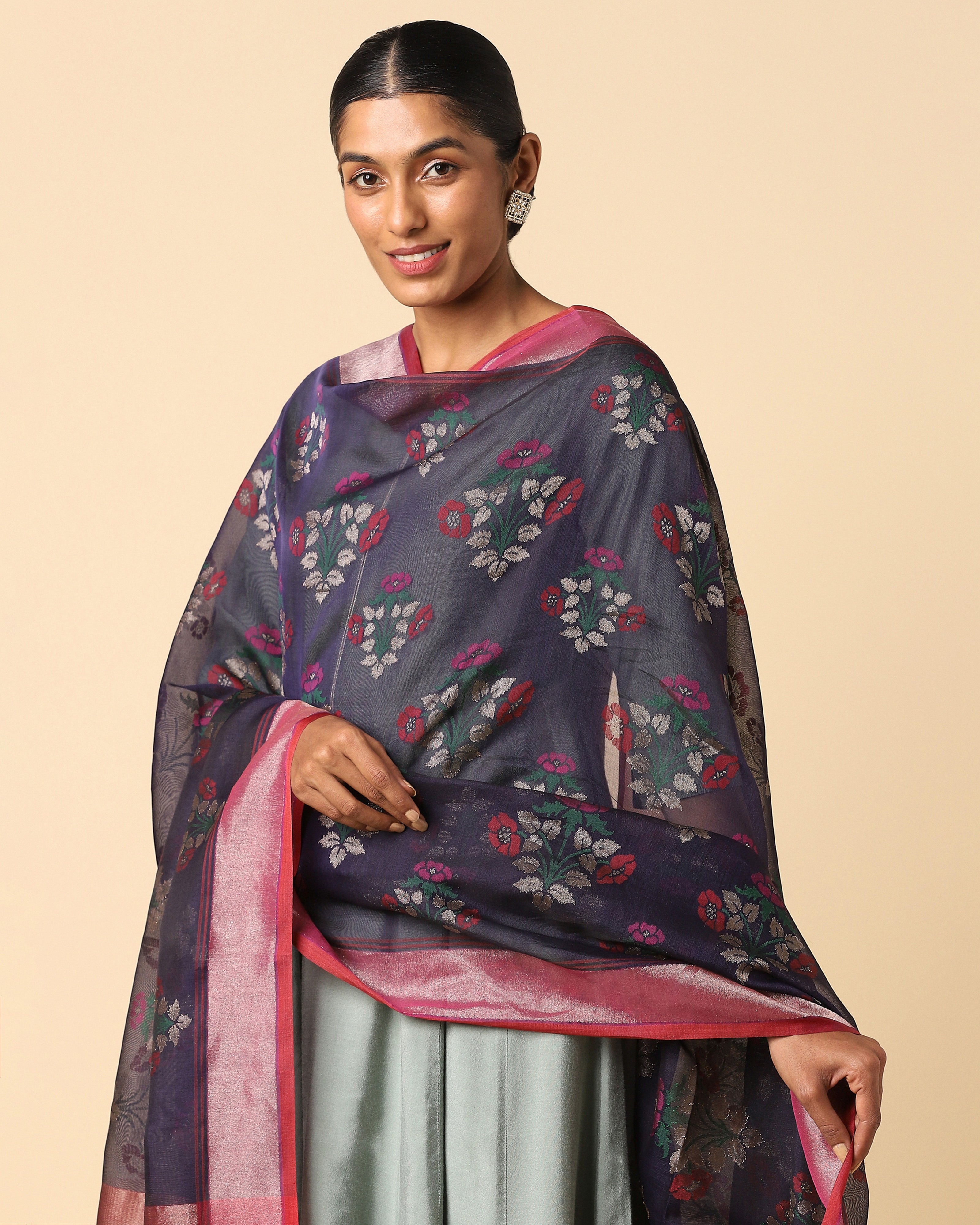 Bhavini Banarasi Jamdani Silk Cotton Dupatta