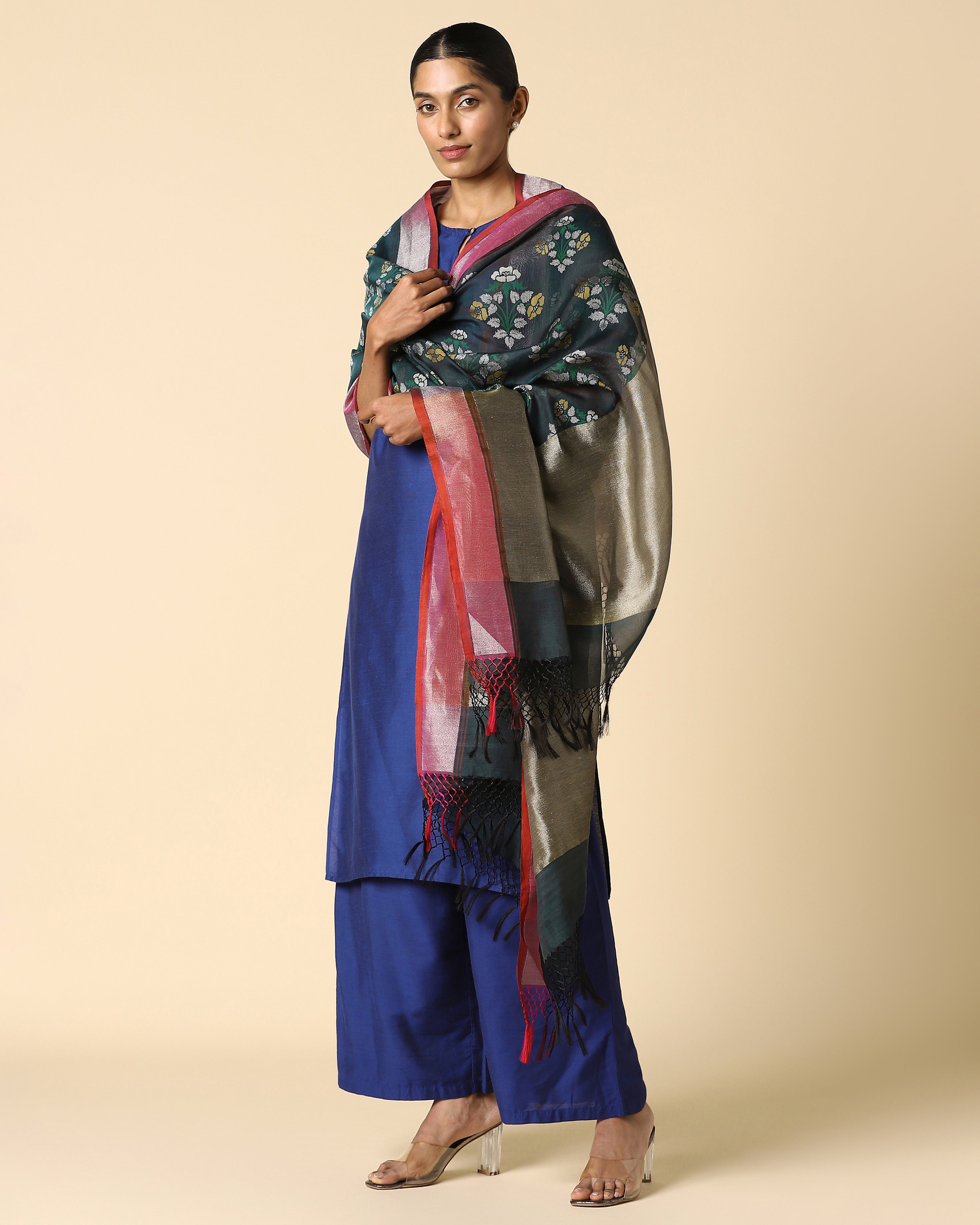Bhavini Banarasi Jamdani Silk Cotton Dupatta