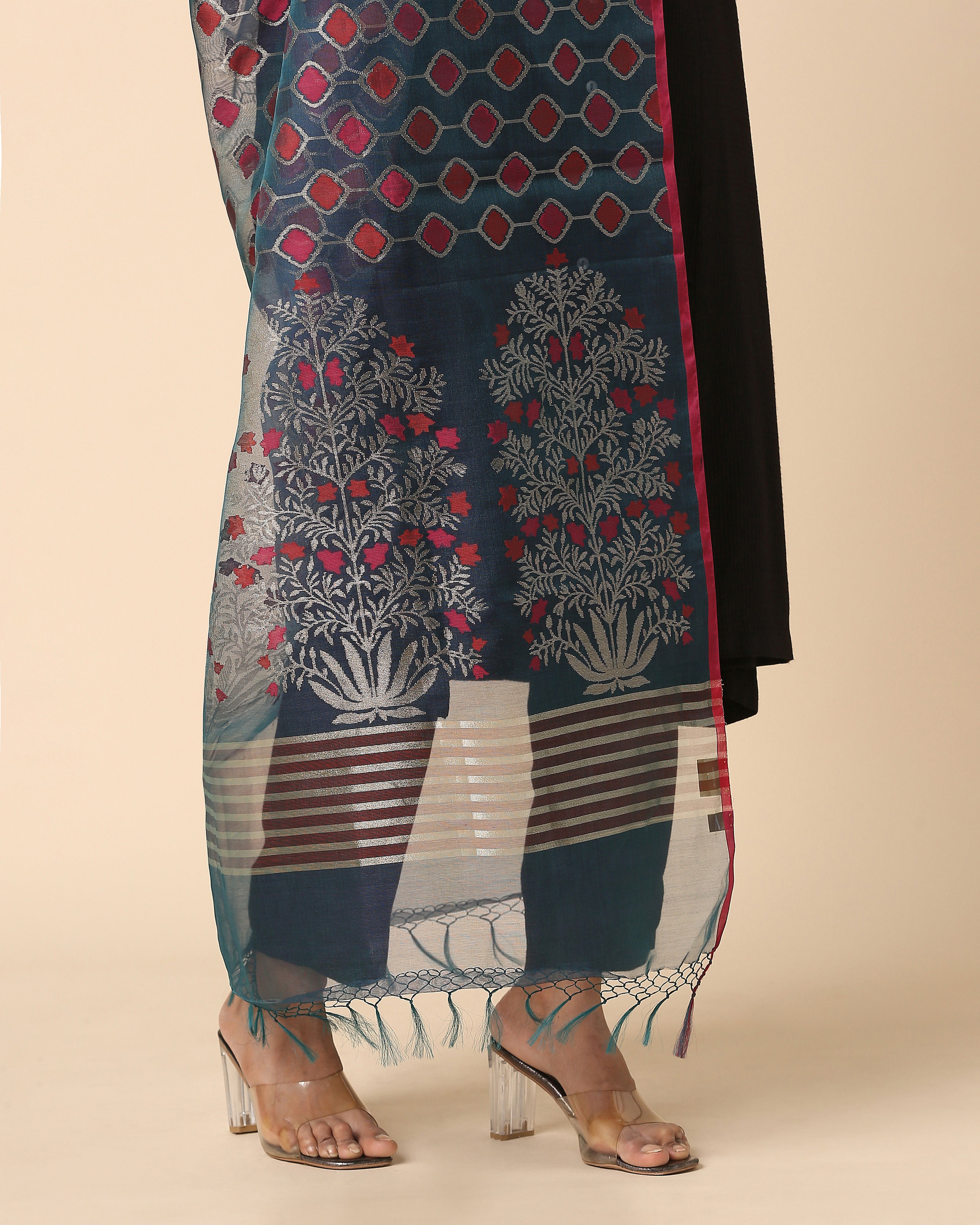 Purala Banarasi Jamdani Silk Cotton Dupatta