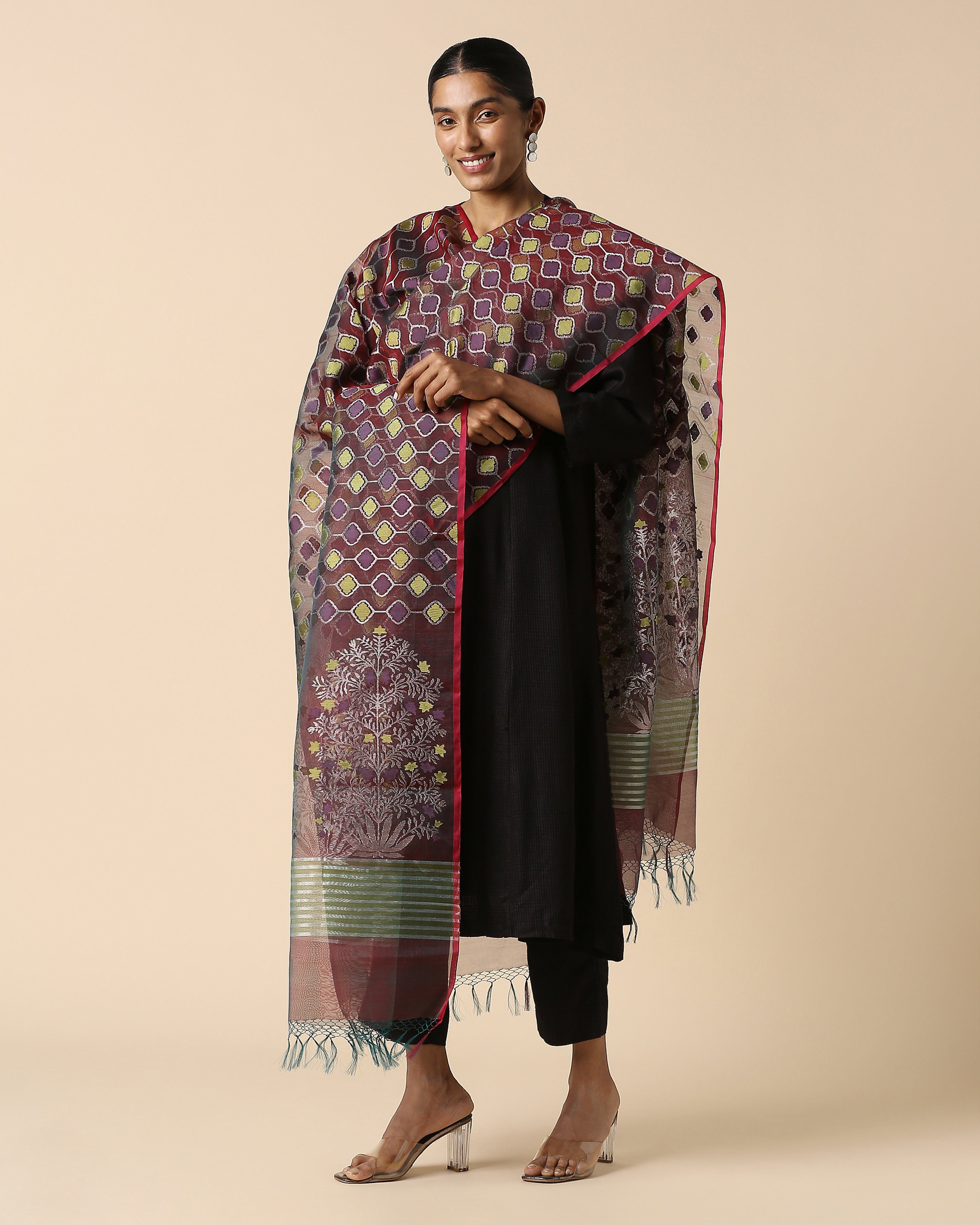 Purala Banarasi Jamdani Silk Cotton Dupatta