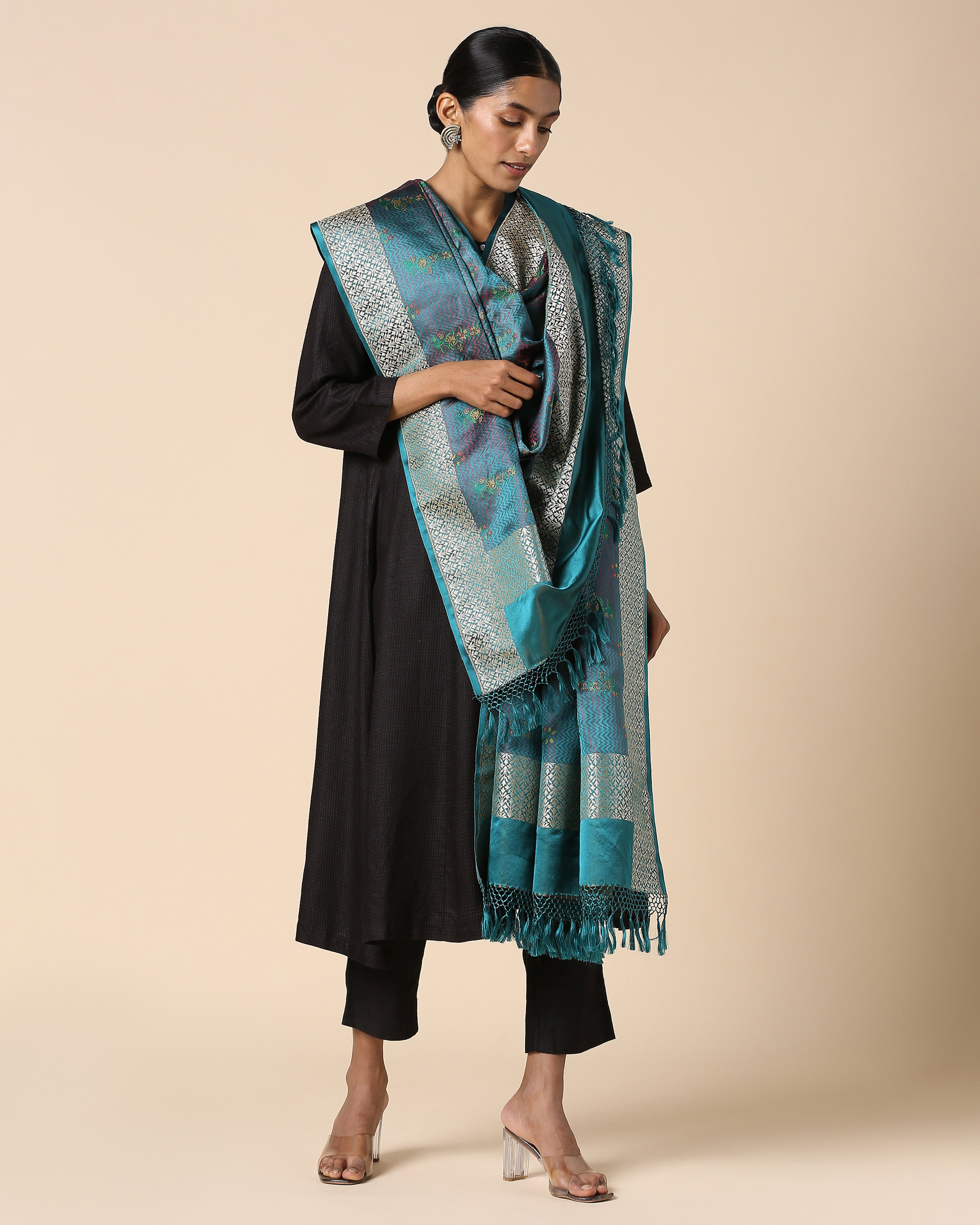 Santati Banarasi Tanchoi And Kadwa Silk Dupatta