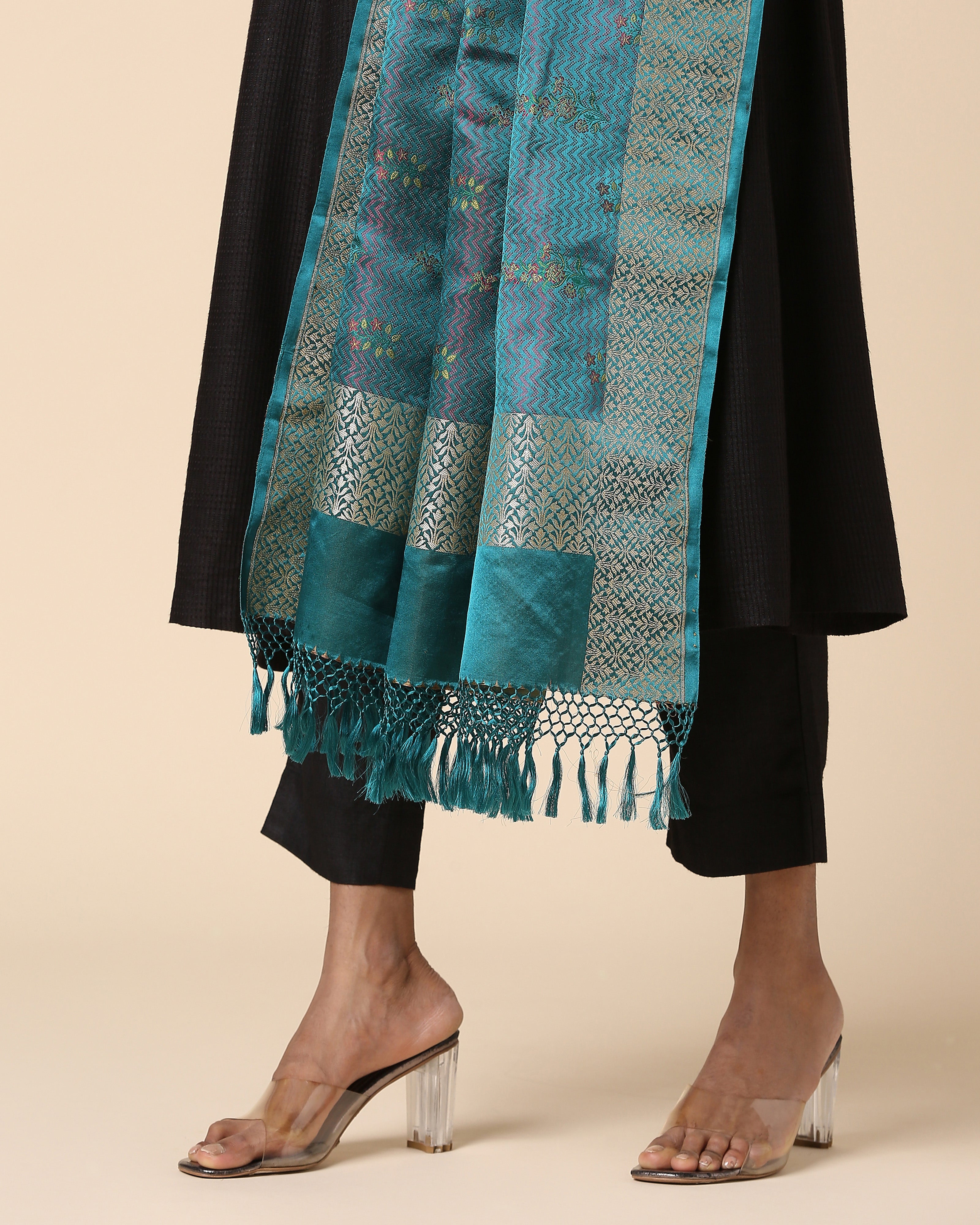 Santati Banarasi Tanchoi And Kadwa Silk Dupatta