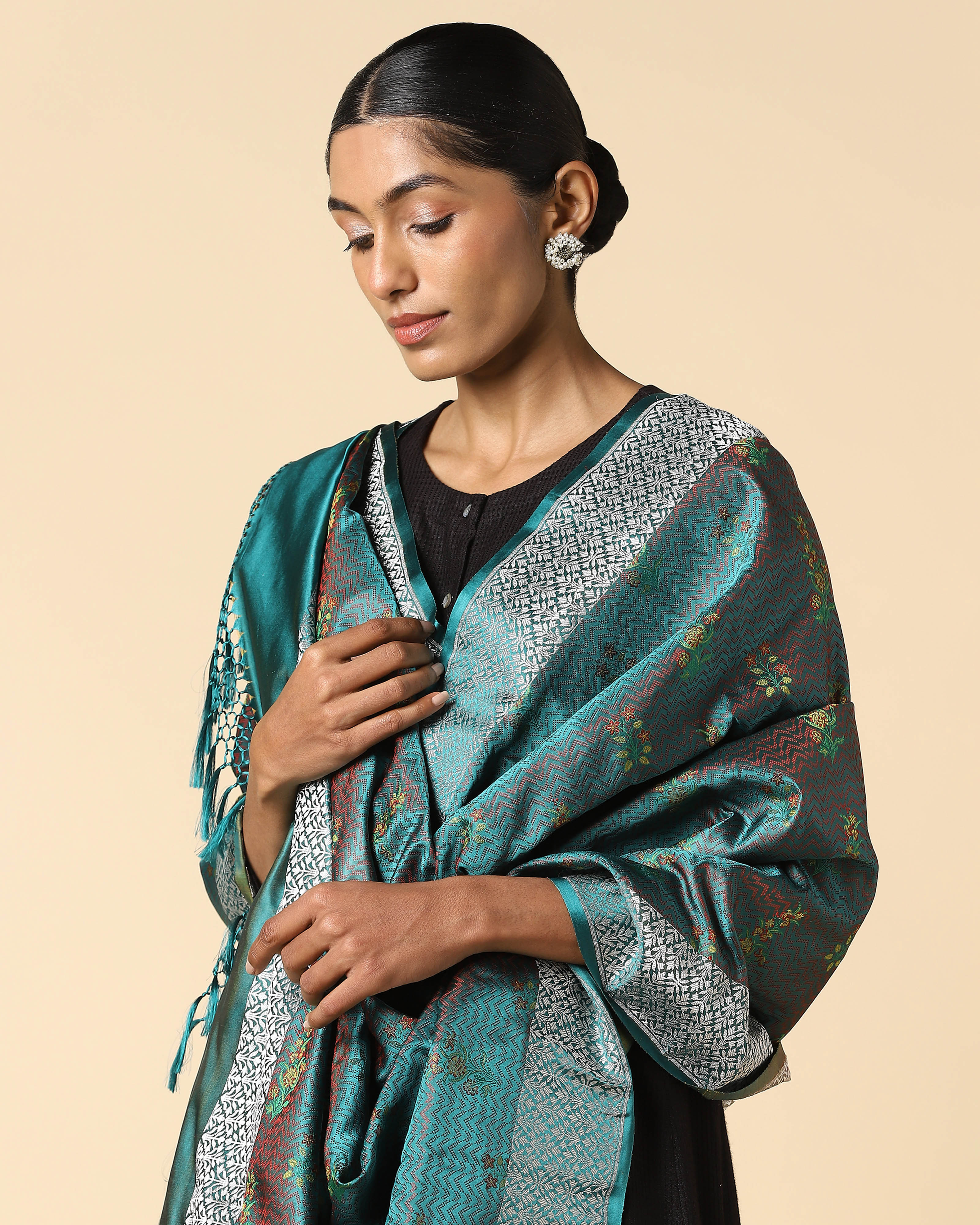 Santati Banarasi Tanchoi And Kadwa Silk Dupatta