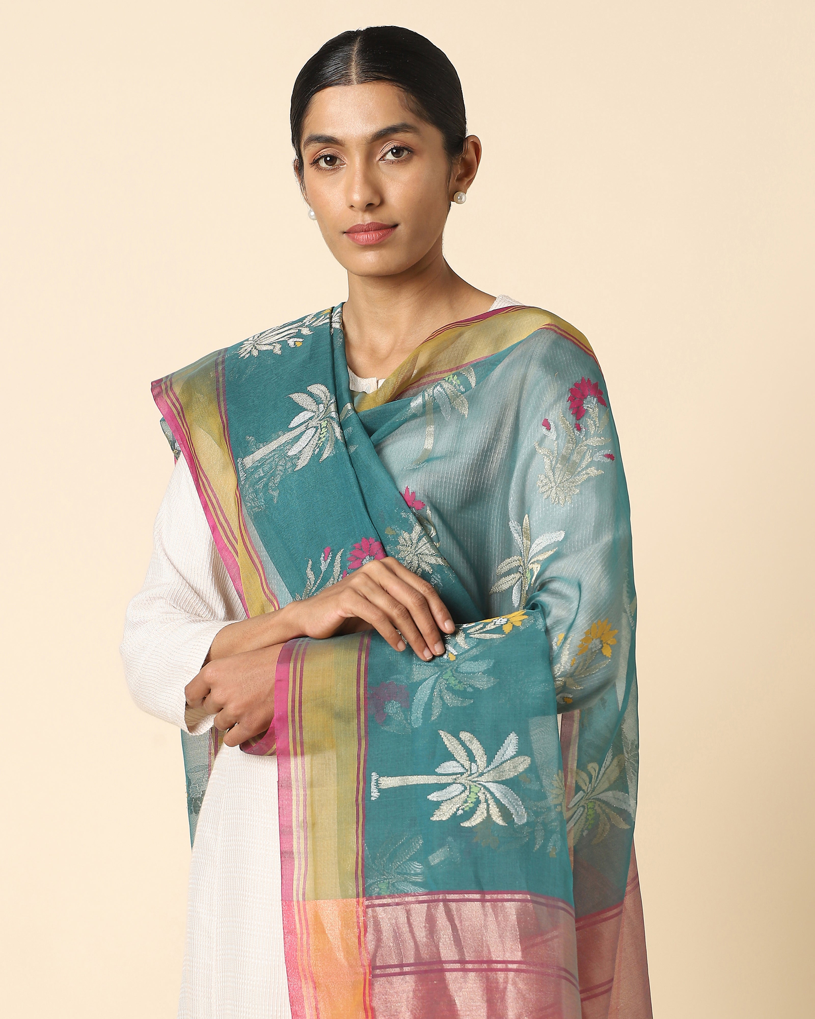 Reeha Banarasi Jamdani Silk Cotton Dupatta