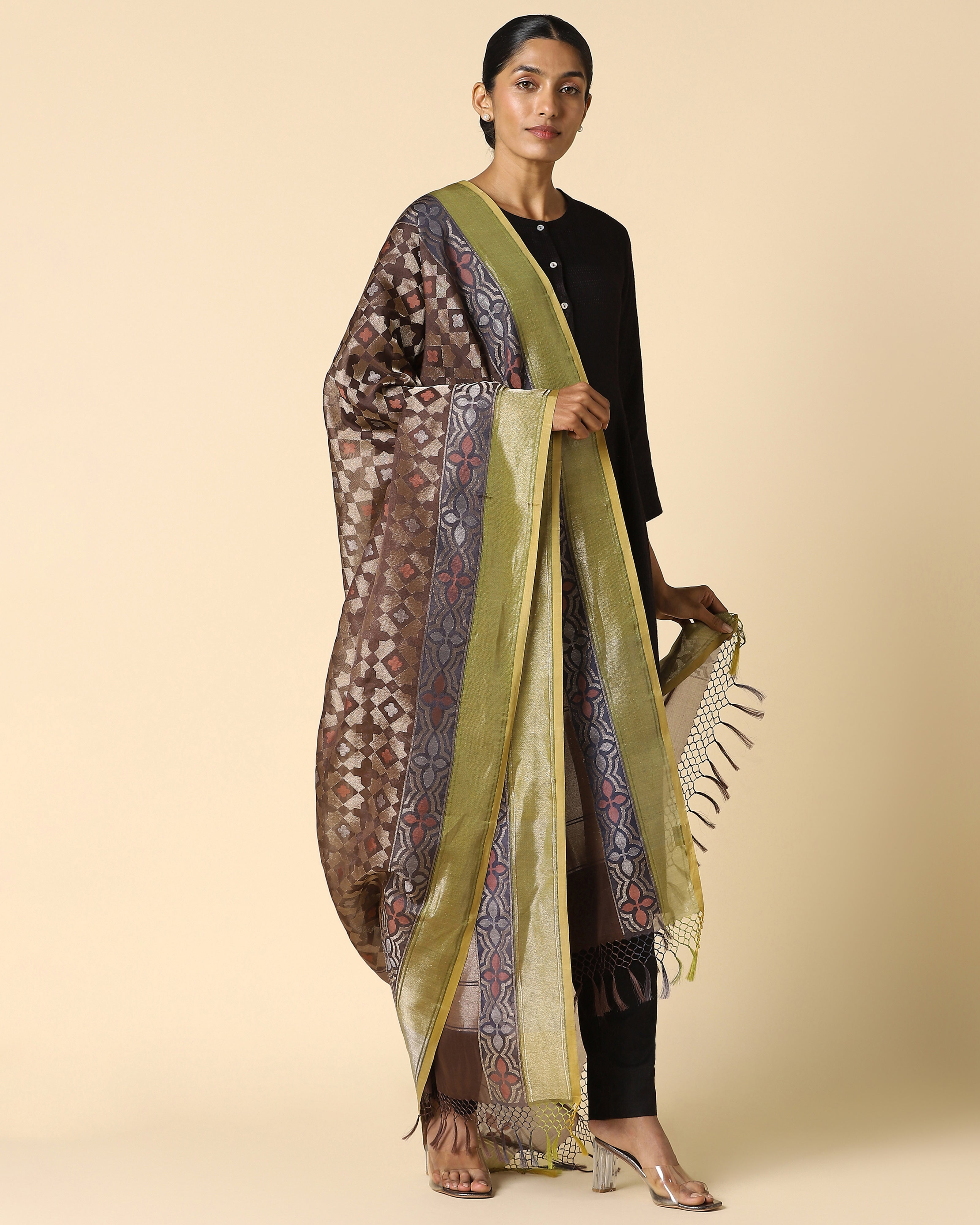 Dua Banarasi Jamdani Silk Cotton Dupatta