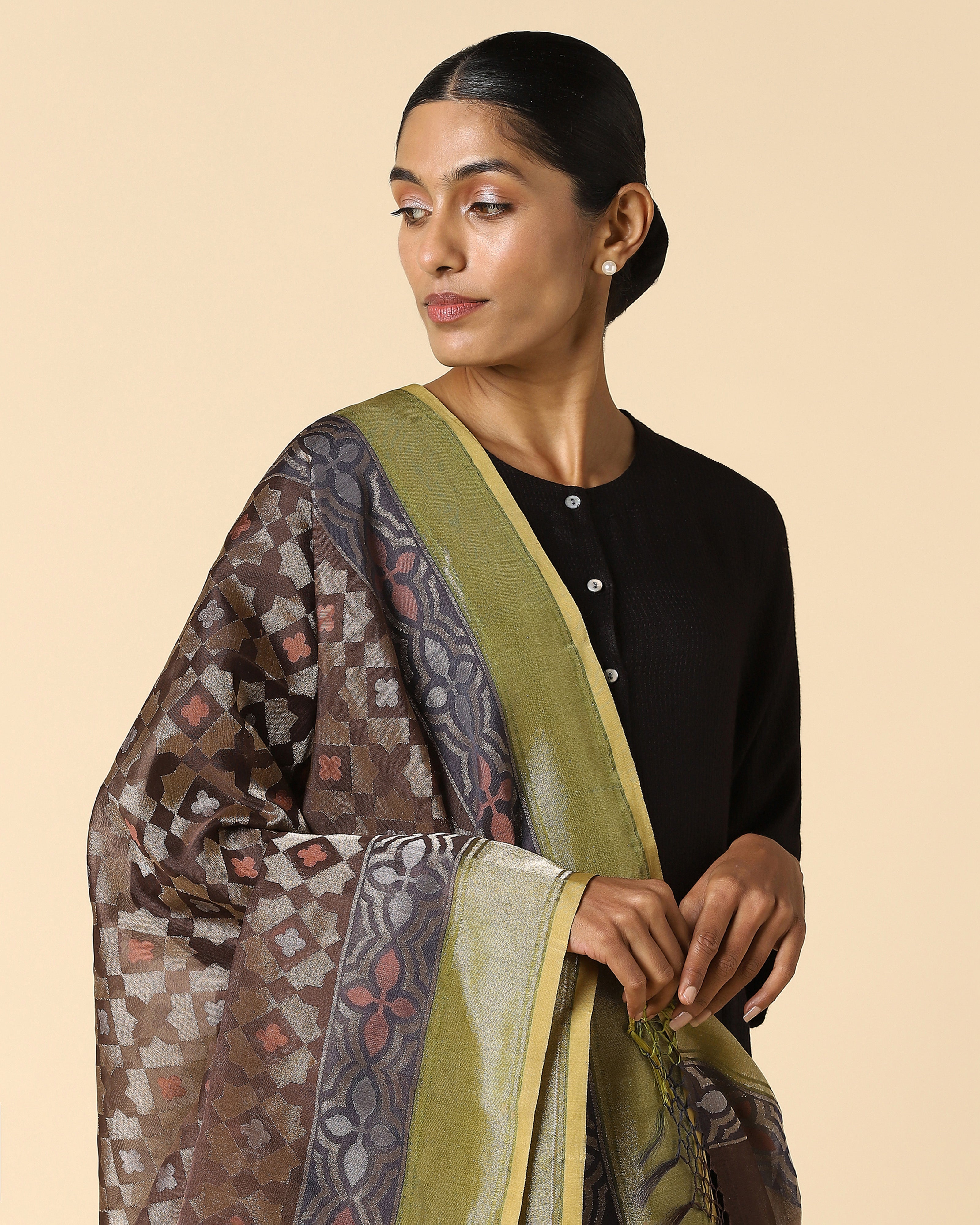 Dua Banarasi Jamdani Silk Cotton Dupatta