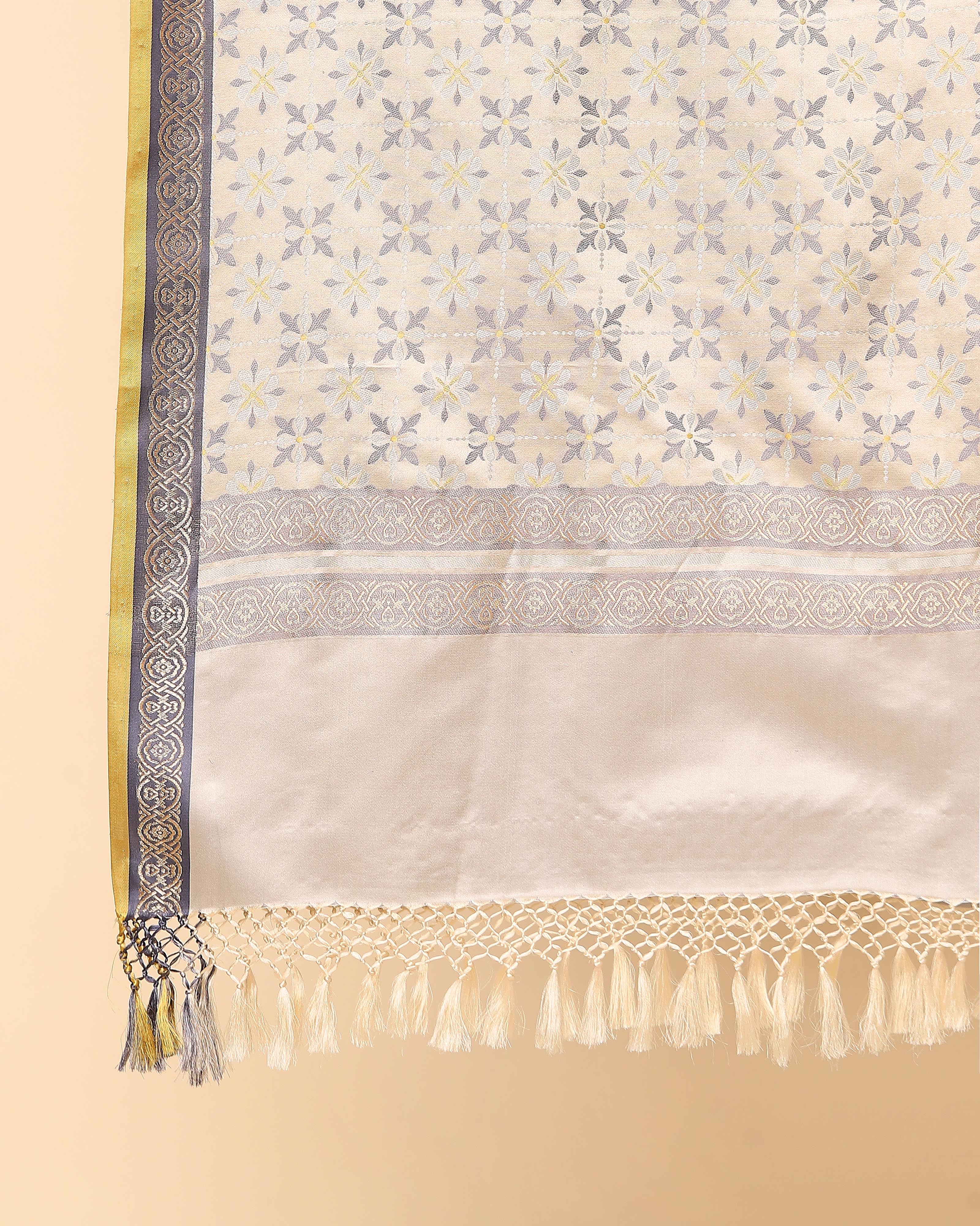 Fahar Banarasi Tanchoi And Kadwa Silk Dupatta