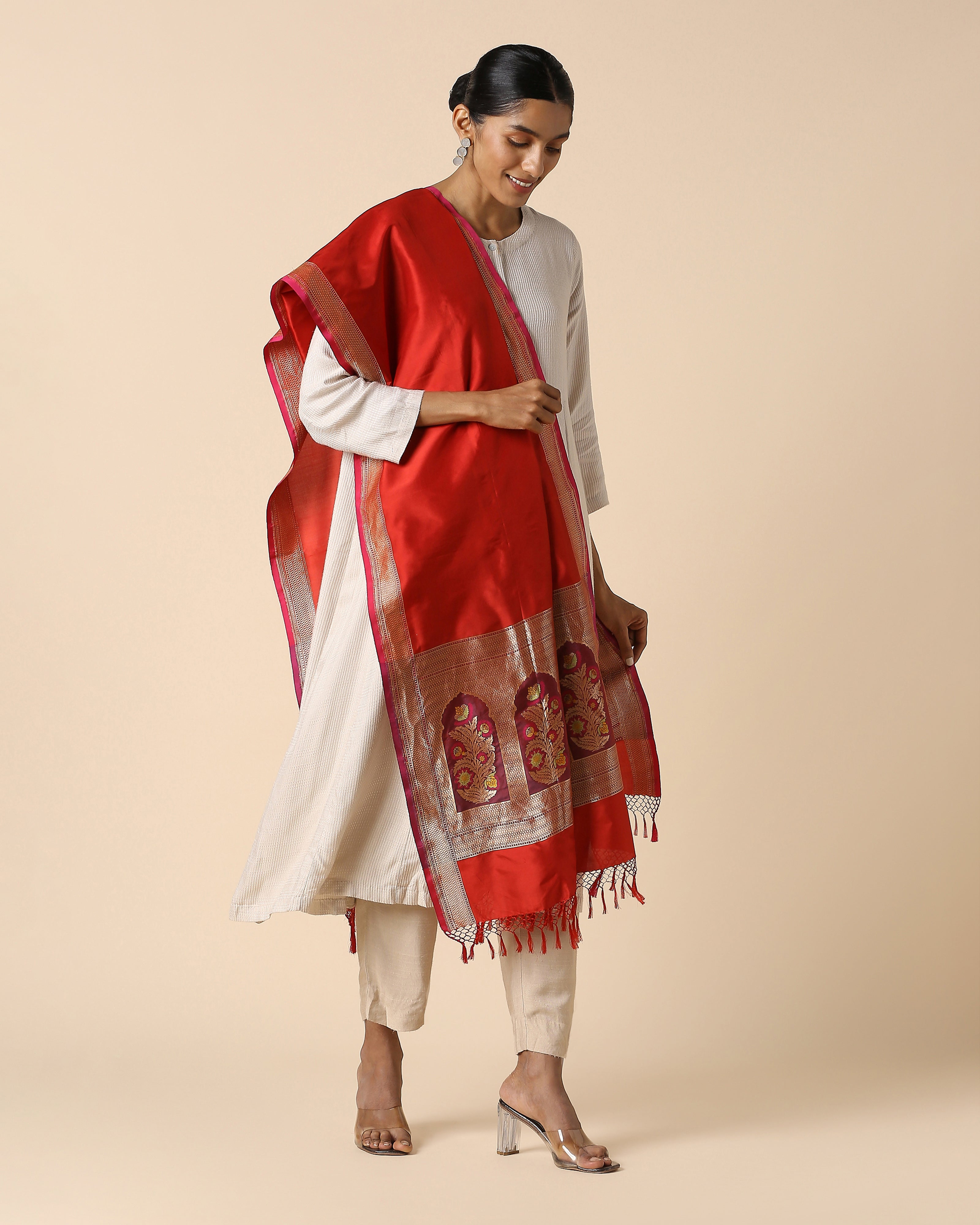 Jannat Banarasi Cutwork Silk Dupatta