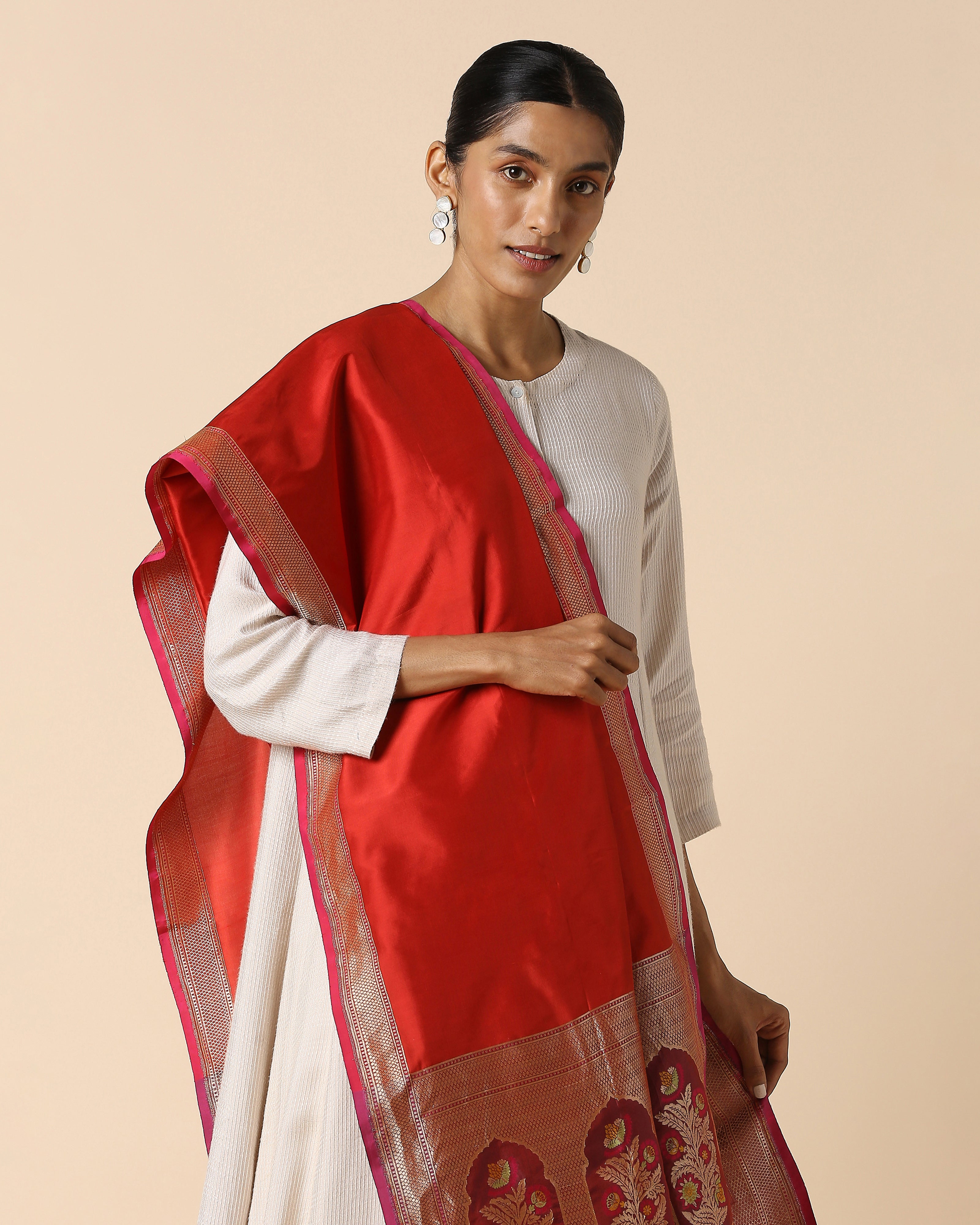 Jannat Banarasi Cutwork Silk Dupatta