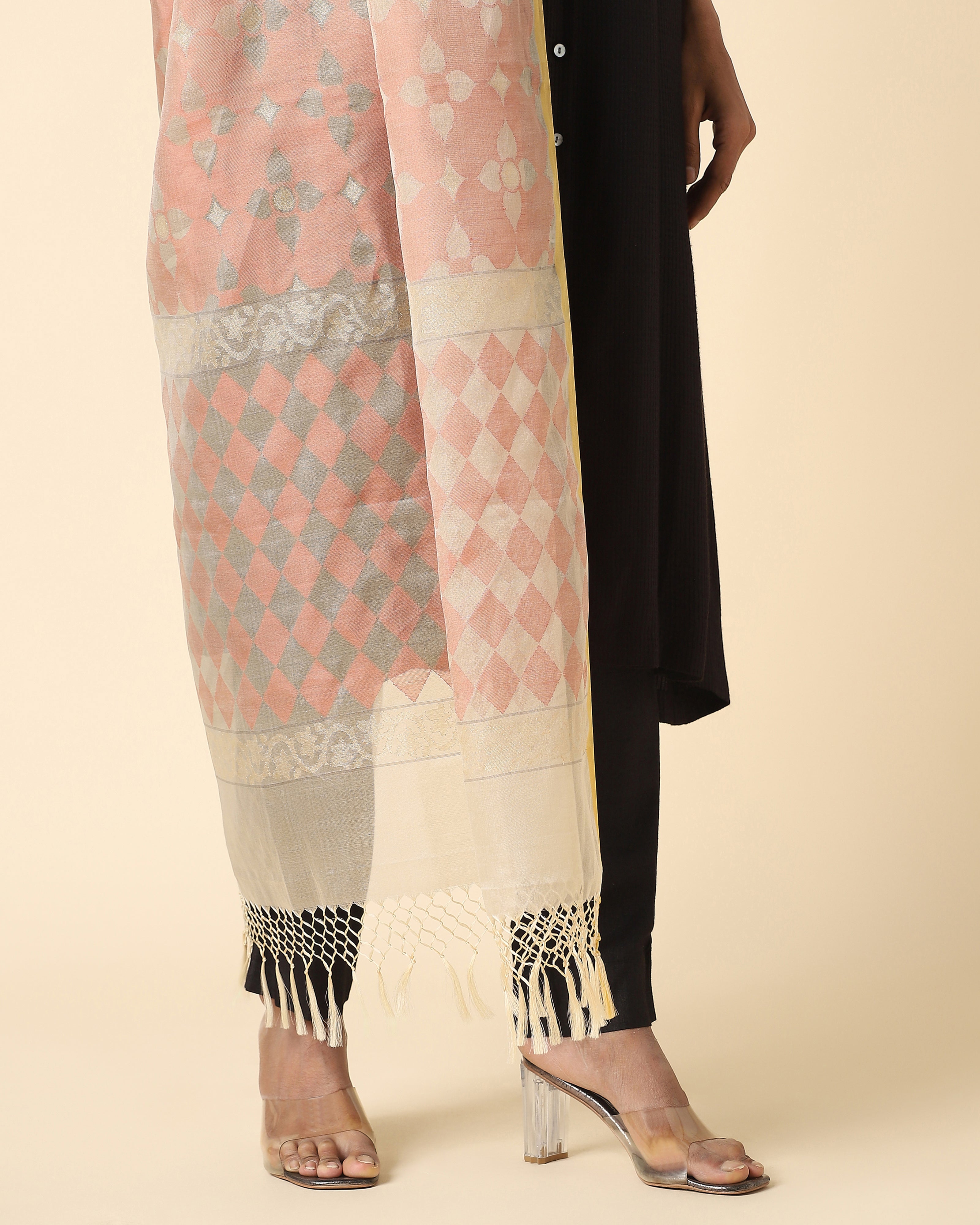 Virama Banarasi Jamdani Silk Cotton Dupatta