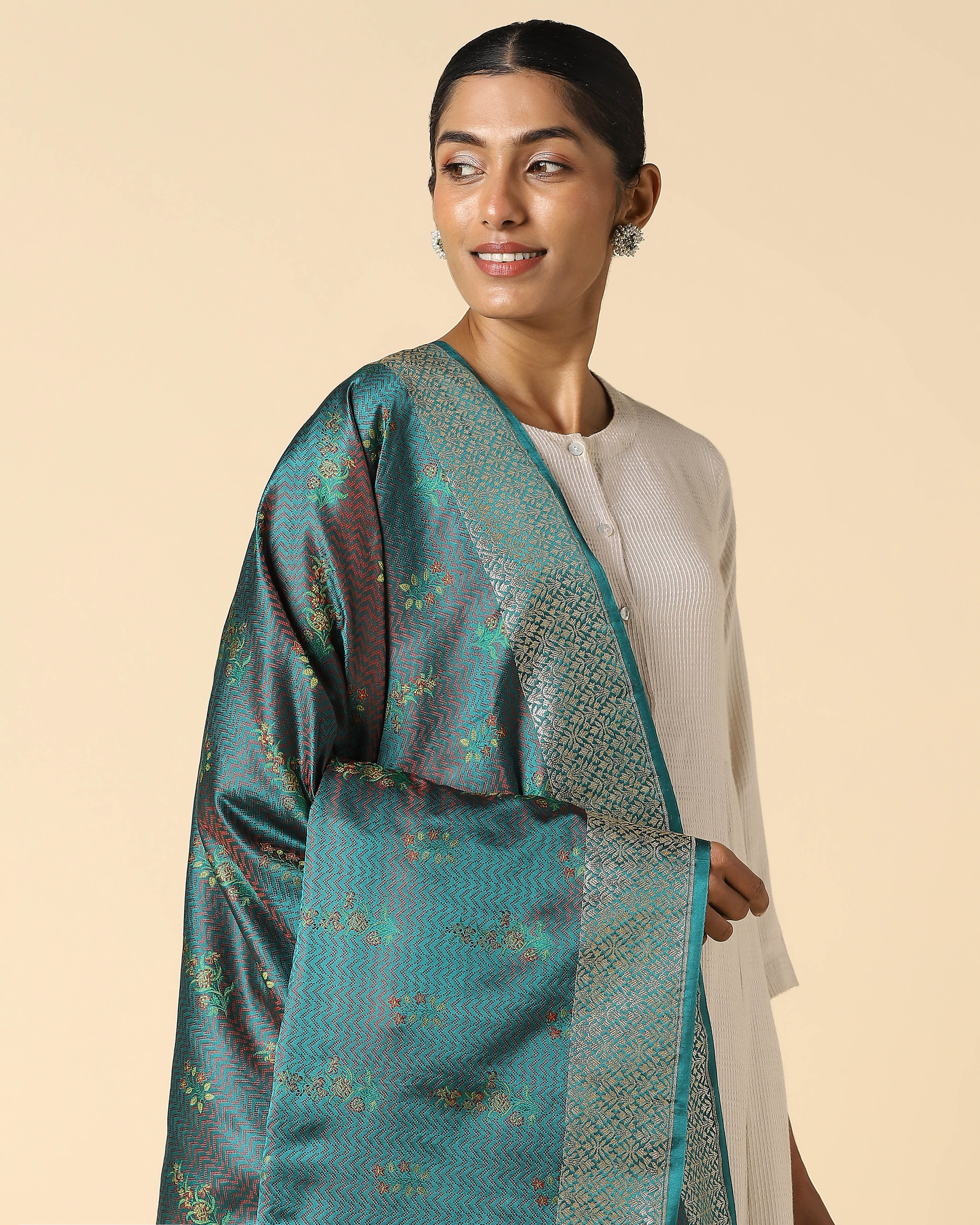 Santati Banarasi Tanchoi And Kadwa Silk Dupatta