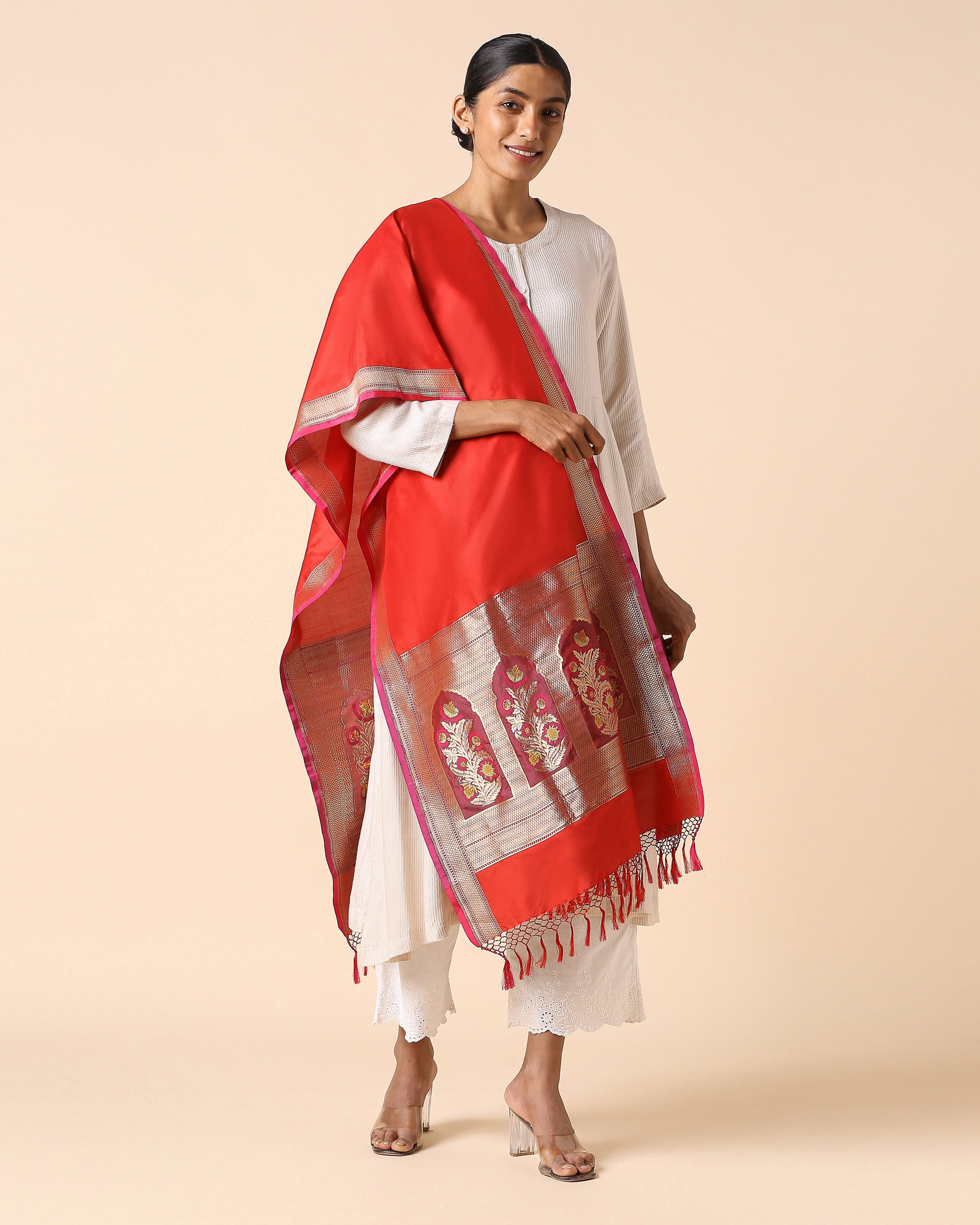 Jannat Banarasi Cutwork Silk Dupatta