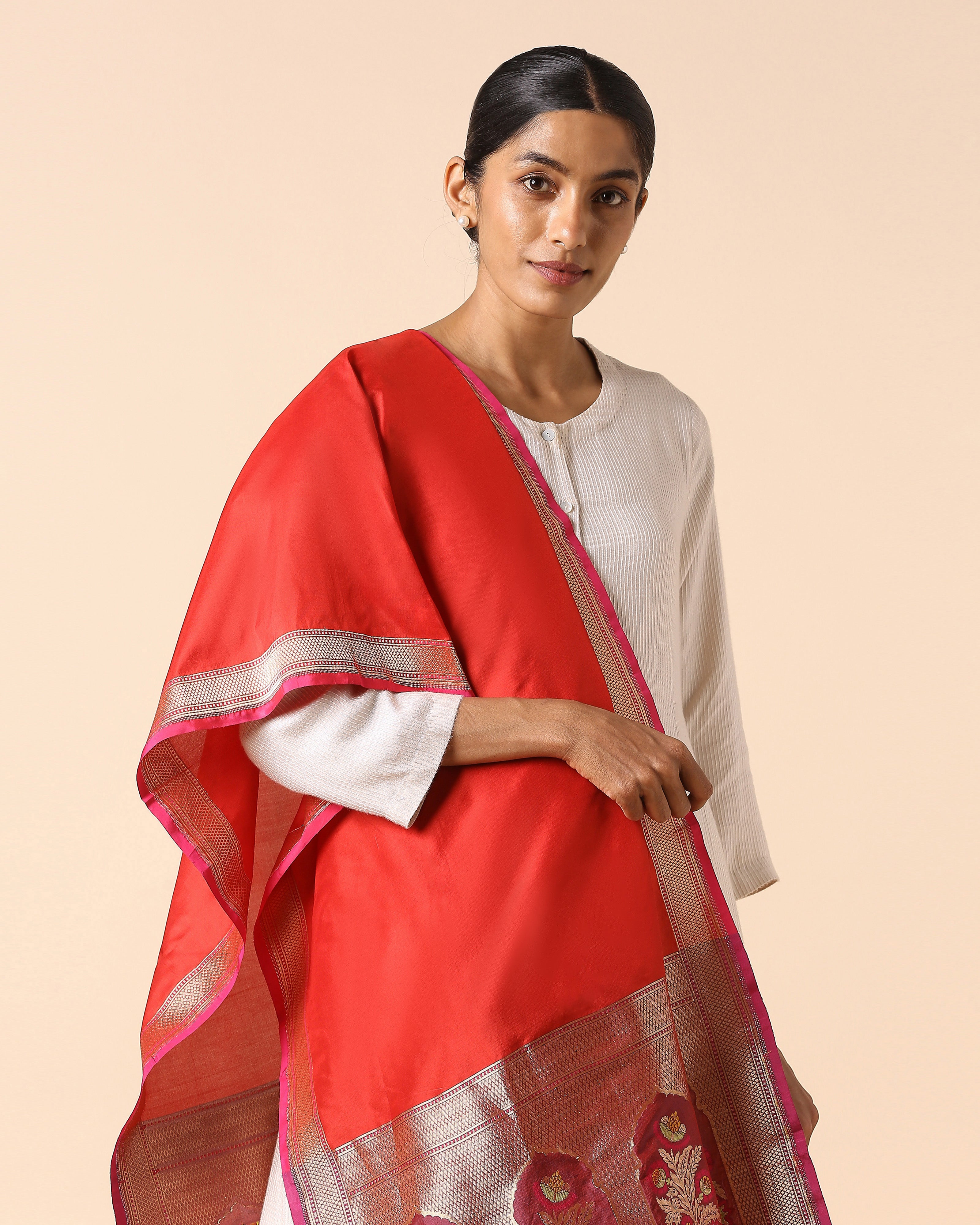 Jannat Banarasi Cutwork Silk Dupatta