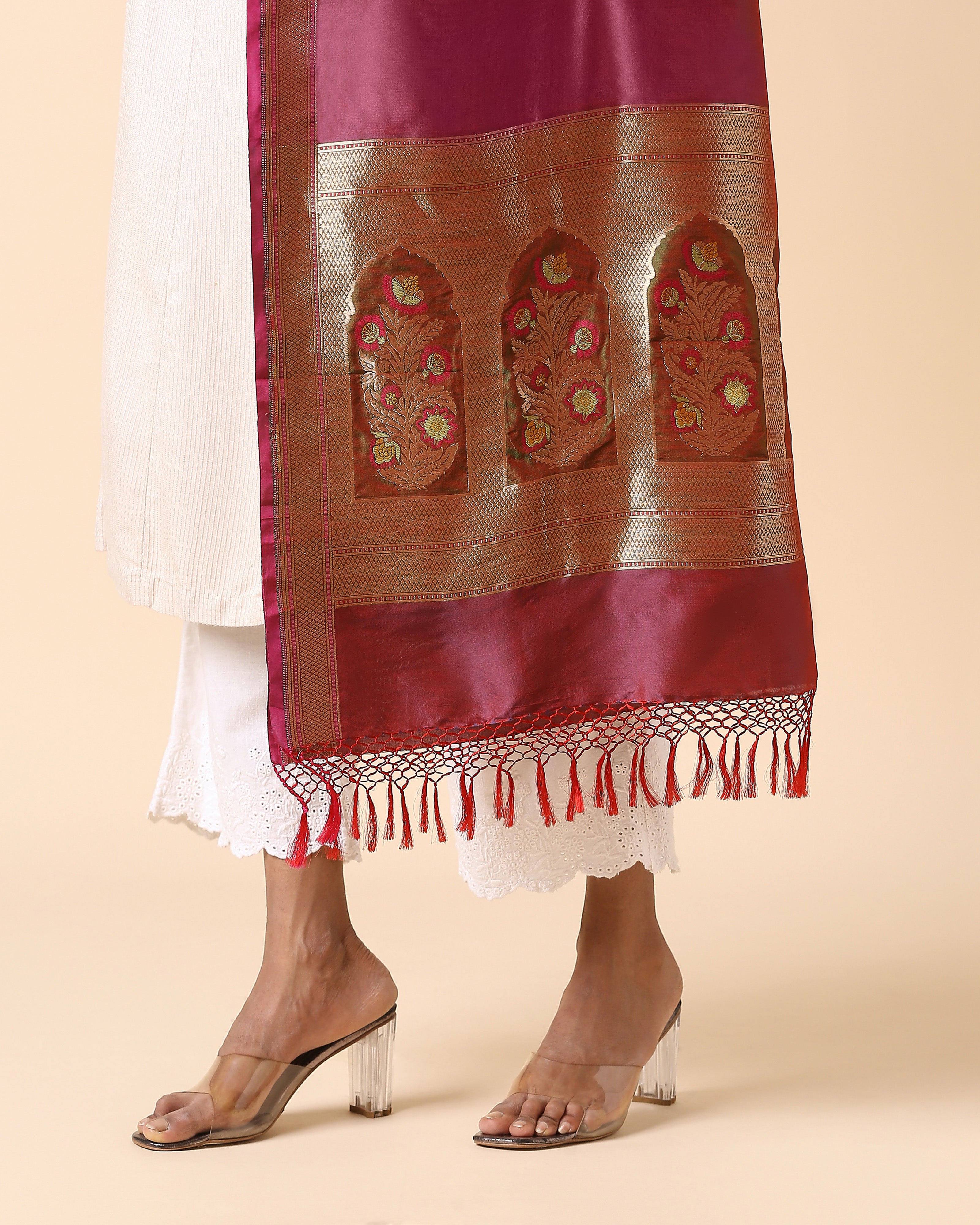 Jannat Banarasi Cutwork Silk Dupatta