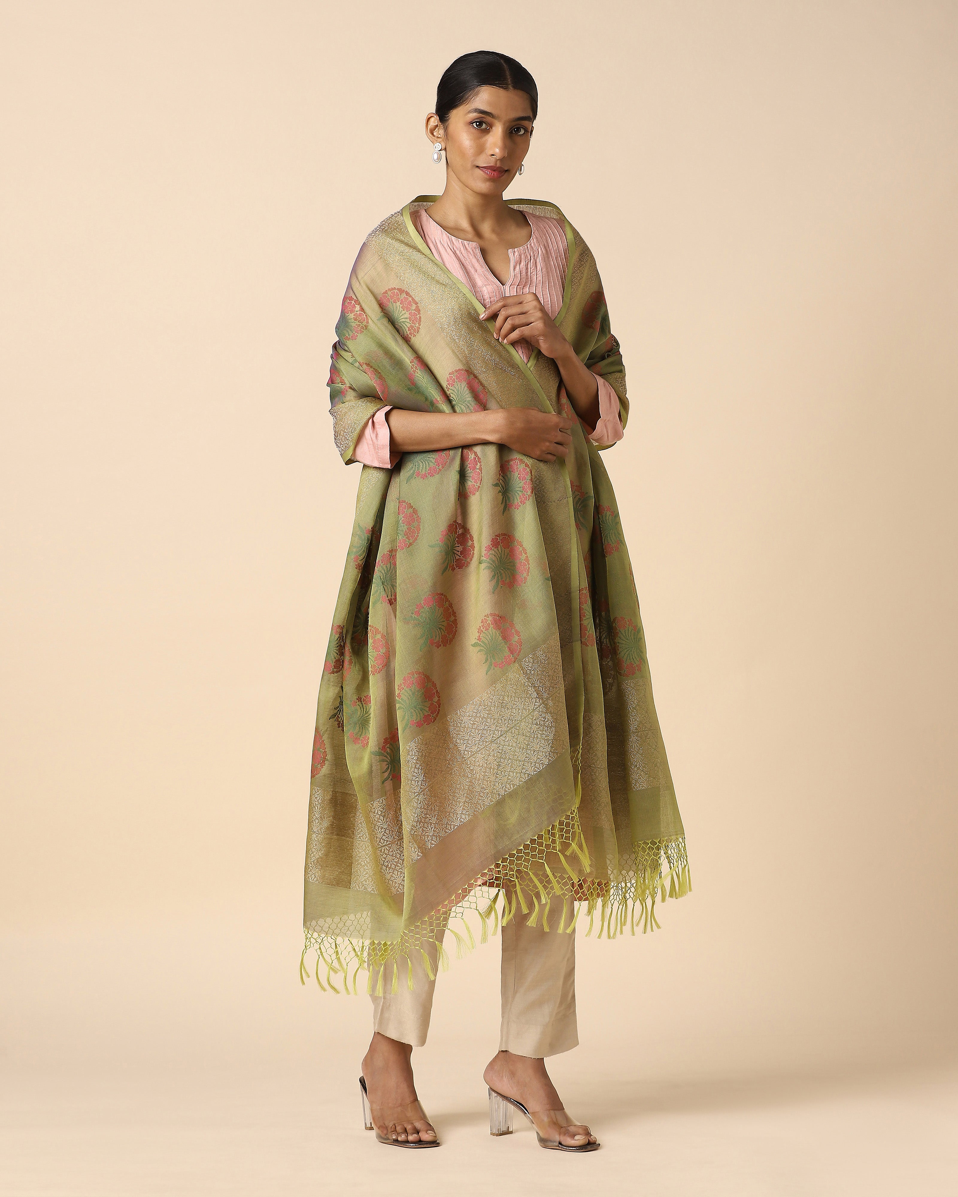 Anwitha Banarasi Jamdani Silk Cotton Dupatta