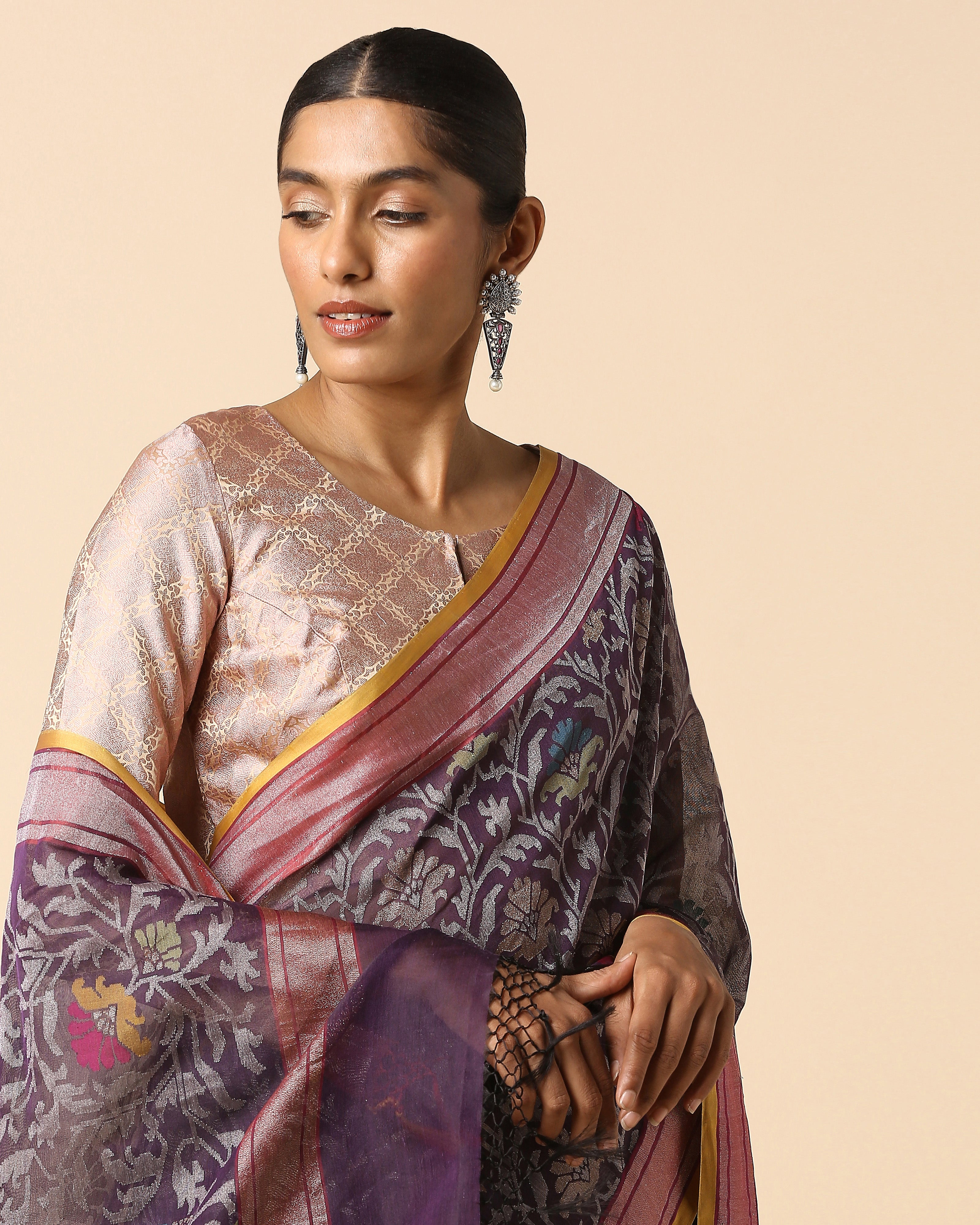 Laksh Banarasi Jamdani Silk Cotton Saree