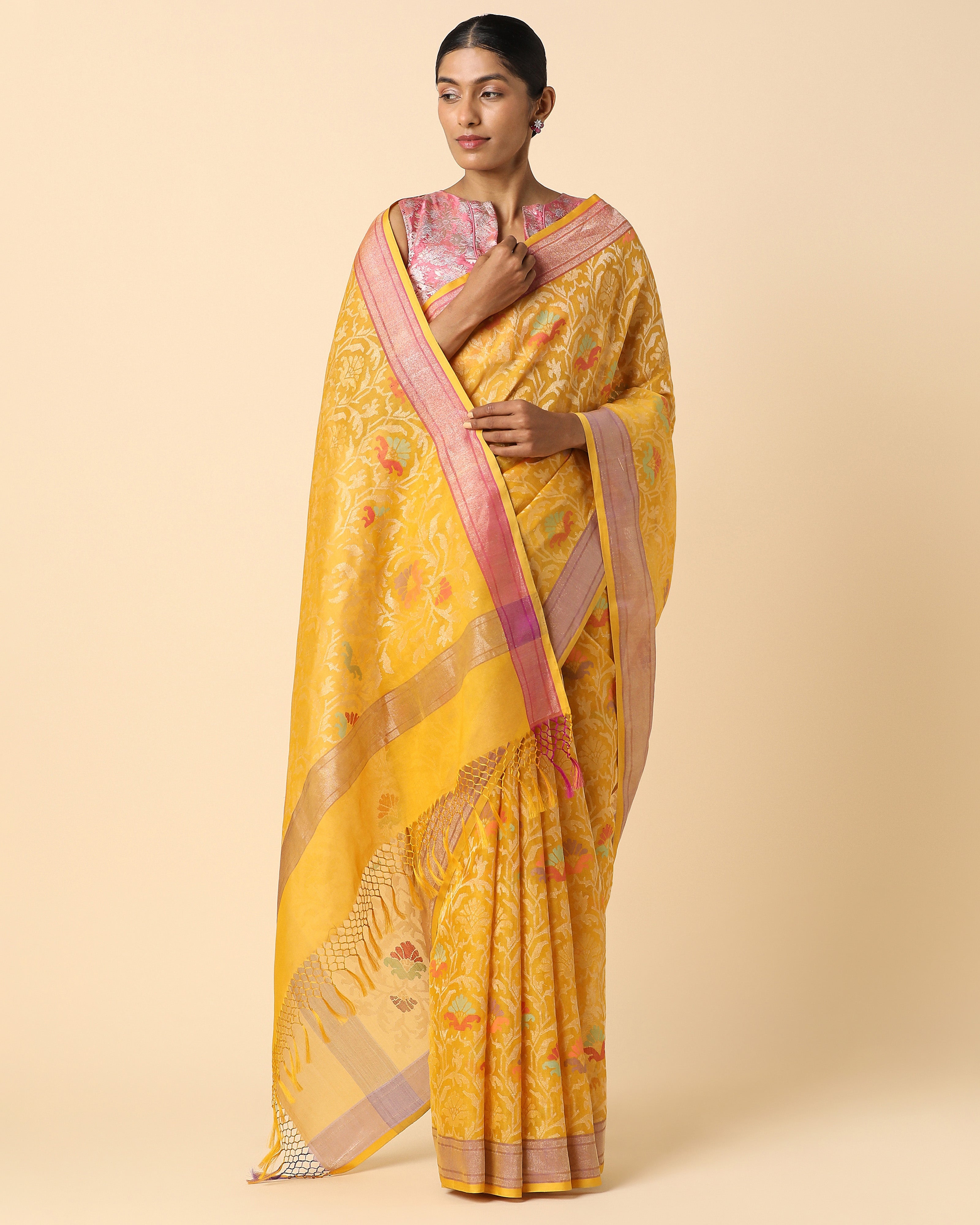 Laksh Banarasi Jamdani Silk Cotton Saree