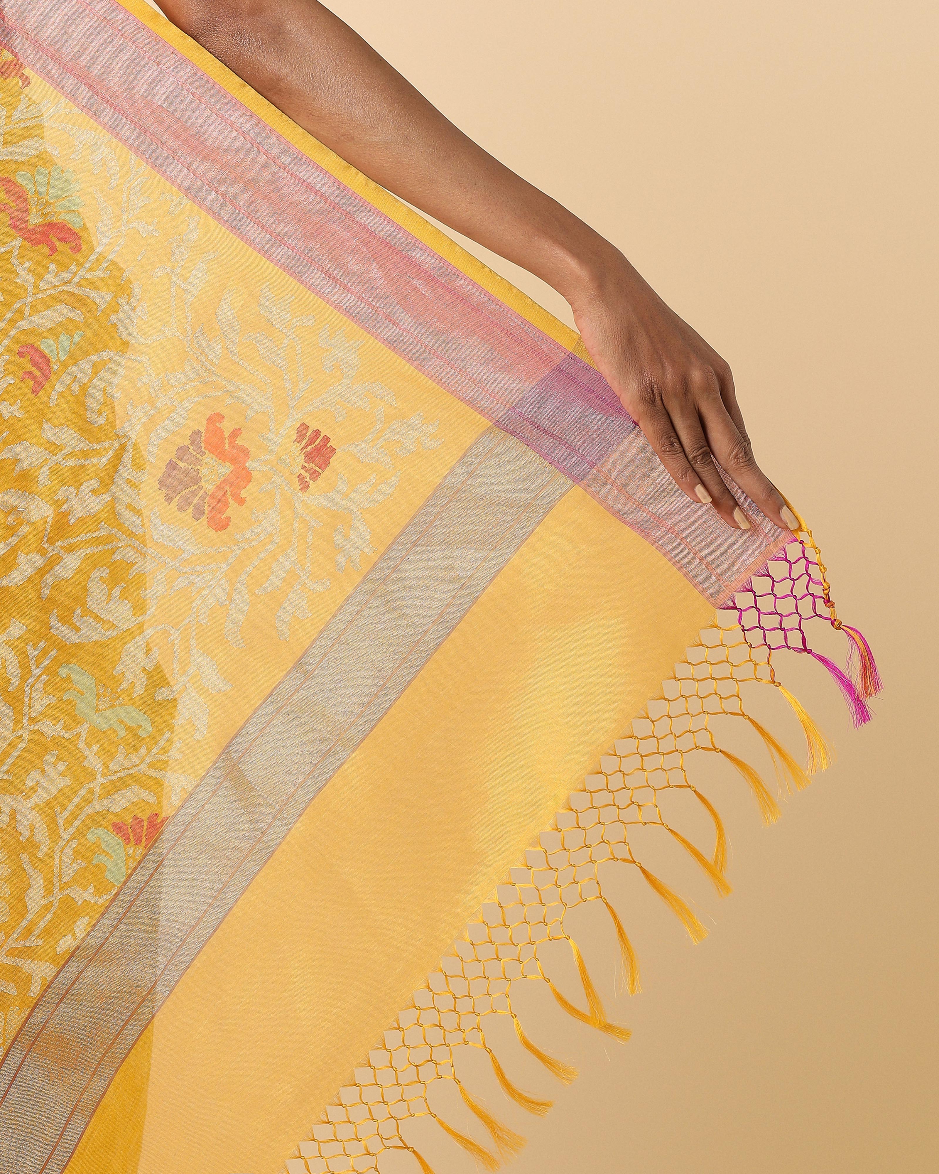 Laksh Banarasi Jamdani Silk Cotton Saree