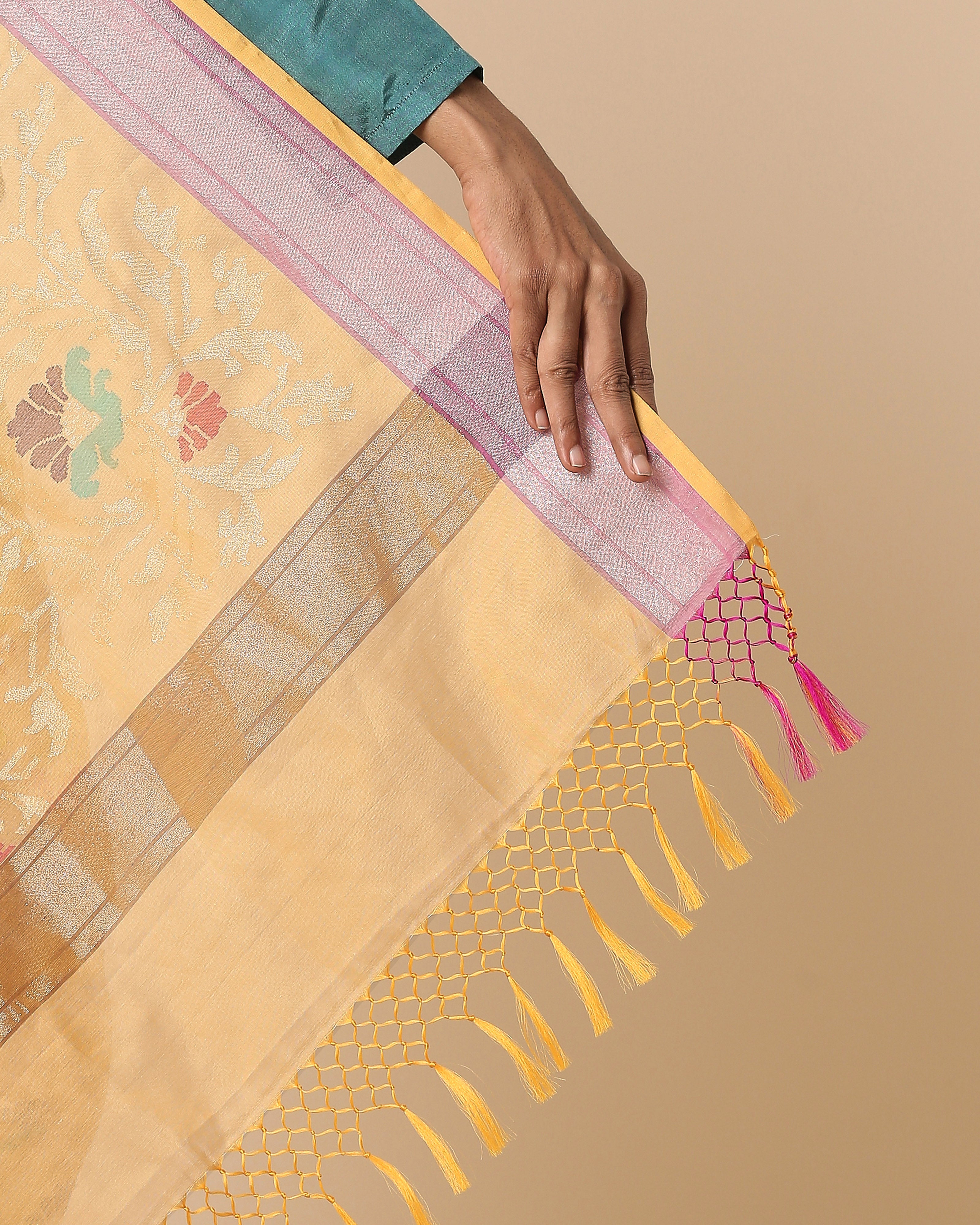 Laksh Banarasi Jamdani Silk Cotton Saree