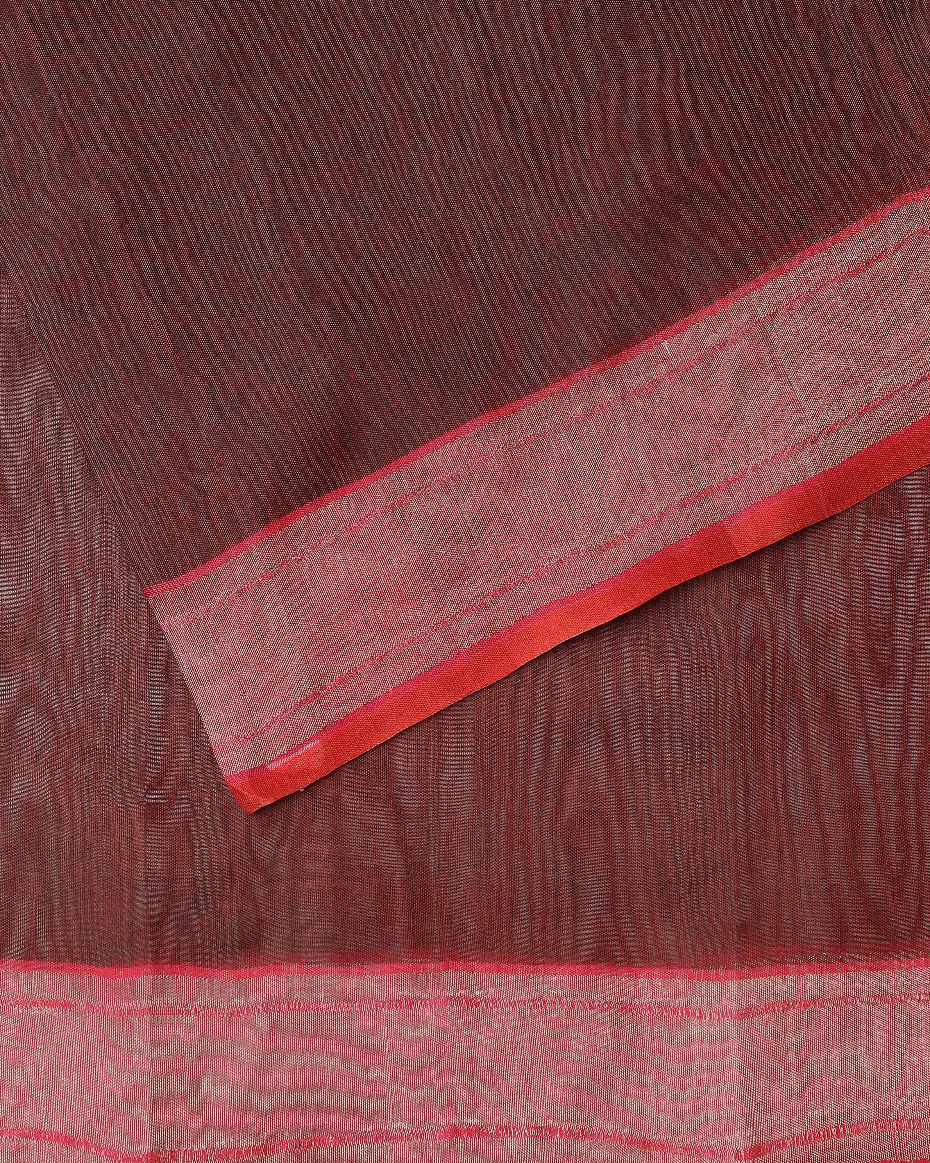 Sindhura Banarasi Jamdani Silk Cotton Saree
