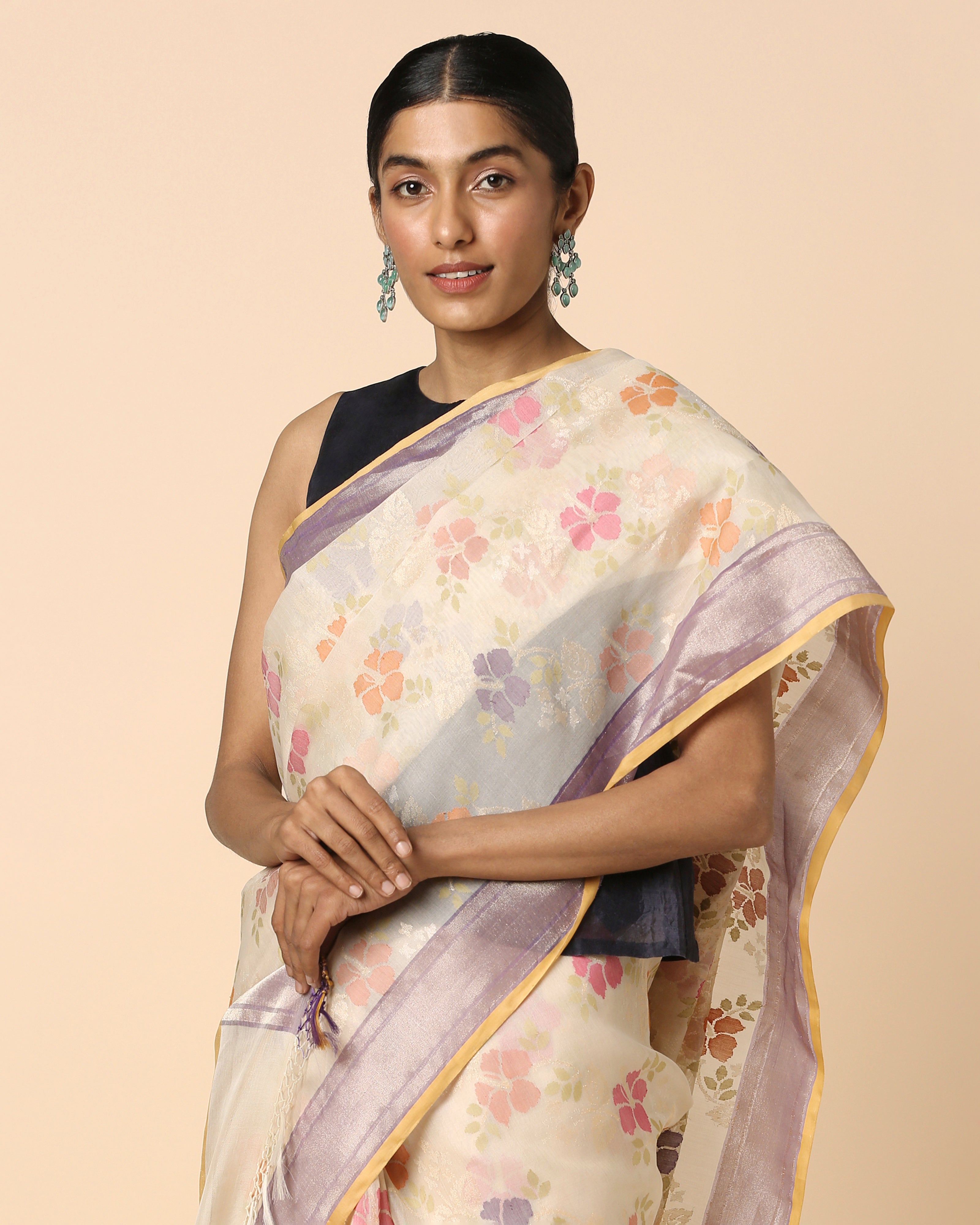 Sindhura Banarasi Jamdani Silk Cotton Saree