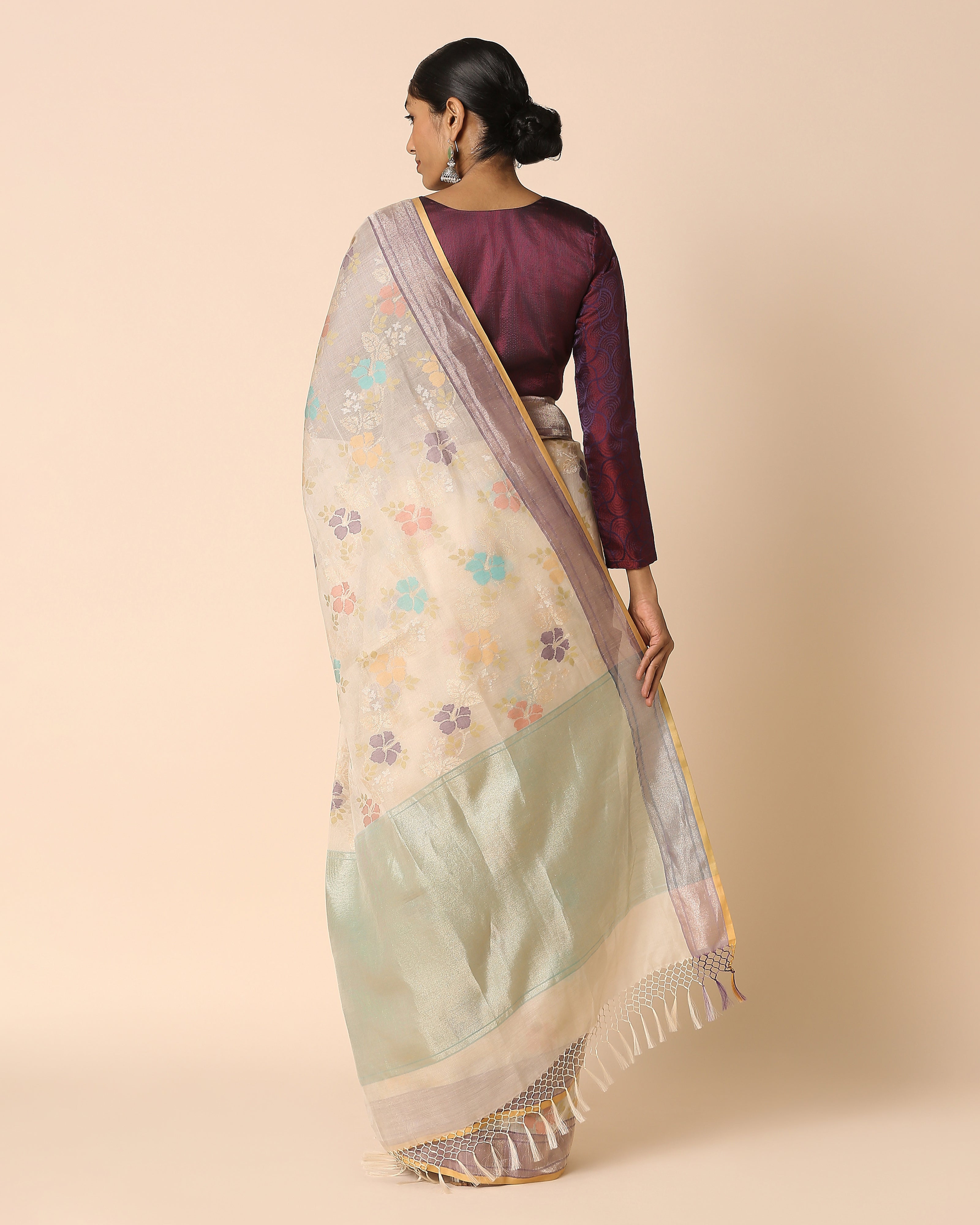 Sindhura Banarasi Jamdani Silk Cotton Saree
