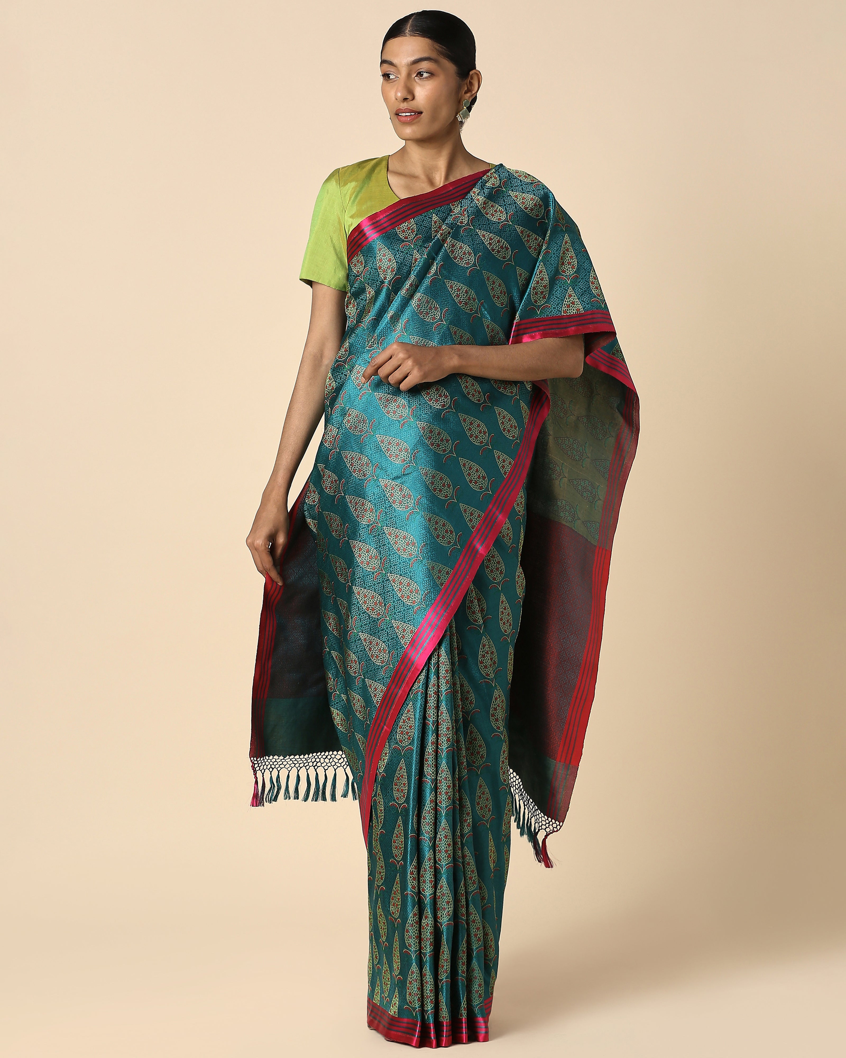 Abirah Banarasi Tanchoi Silk Saree
