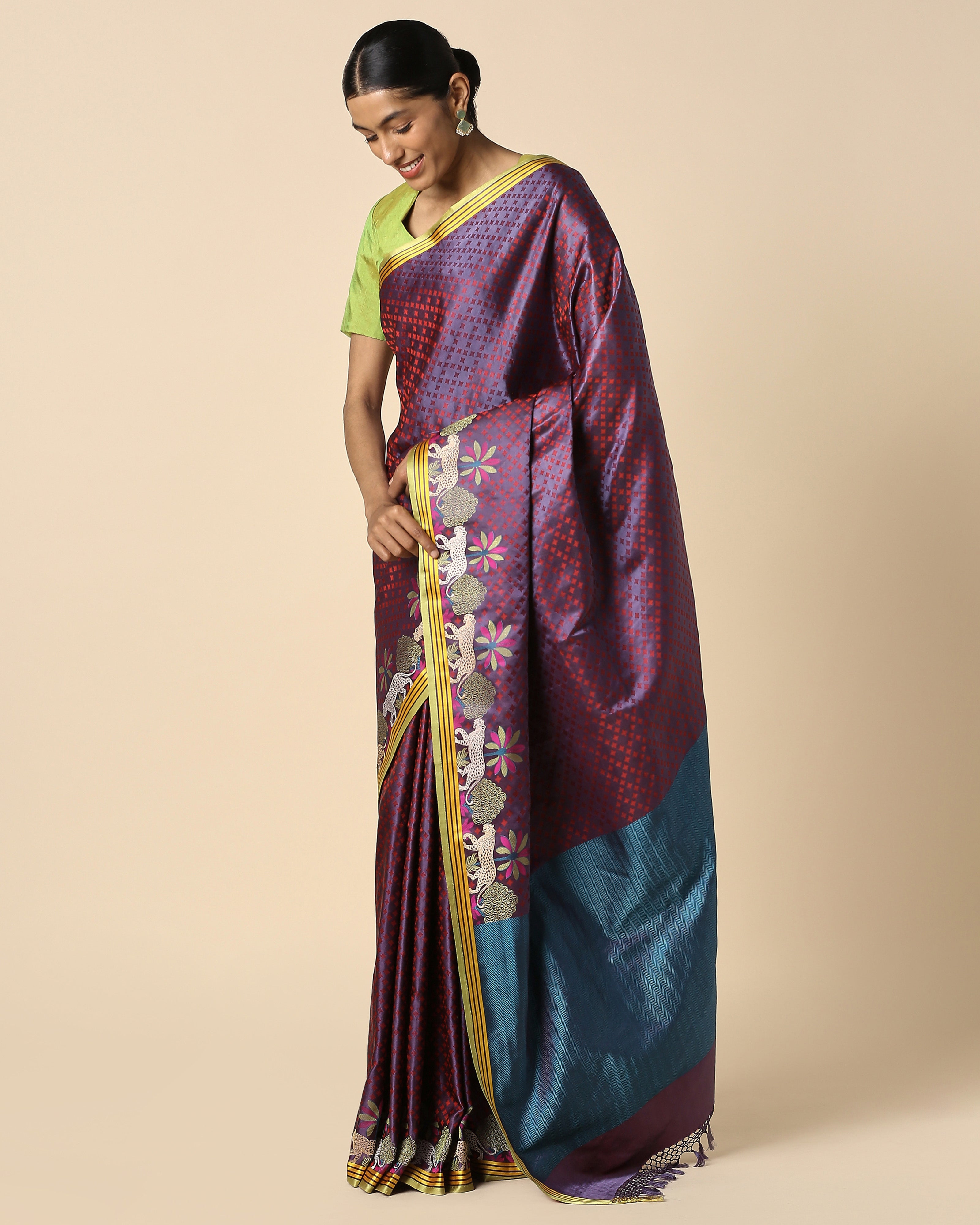 Minha Banarasi Tanchoi And Kadwa Silk Saree
