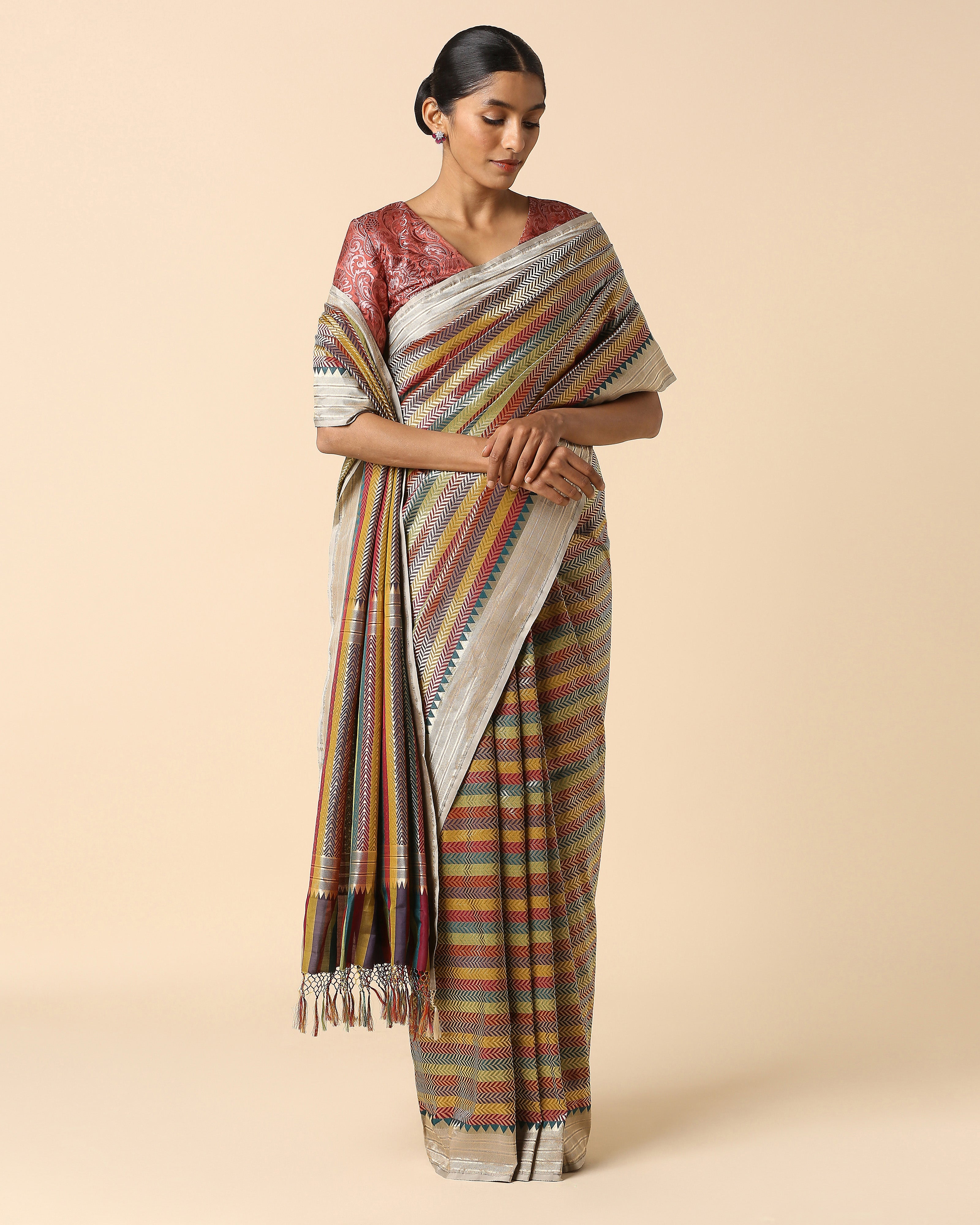 Papiya Banarasi Cutwork Silk Saree