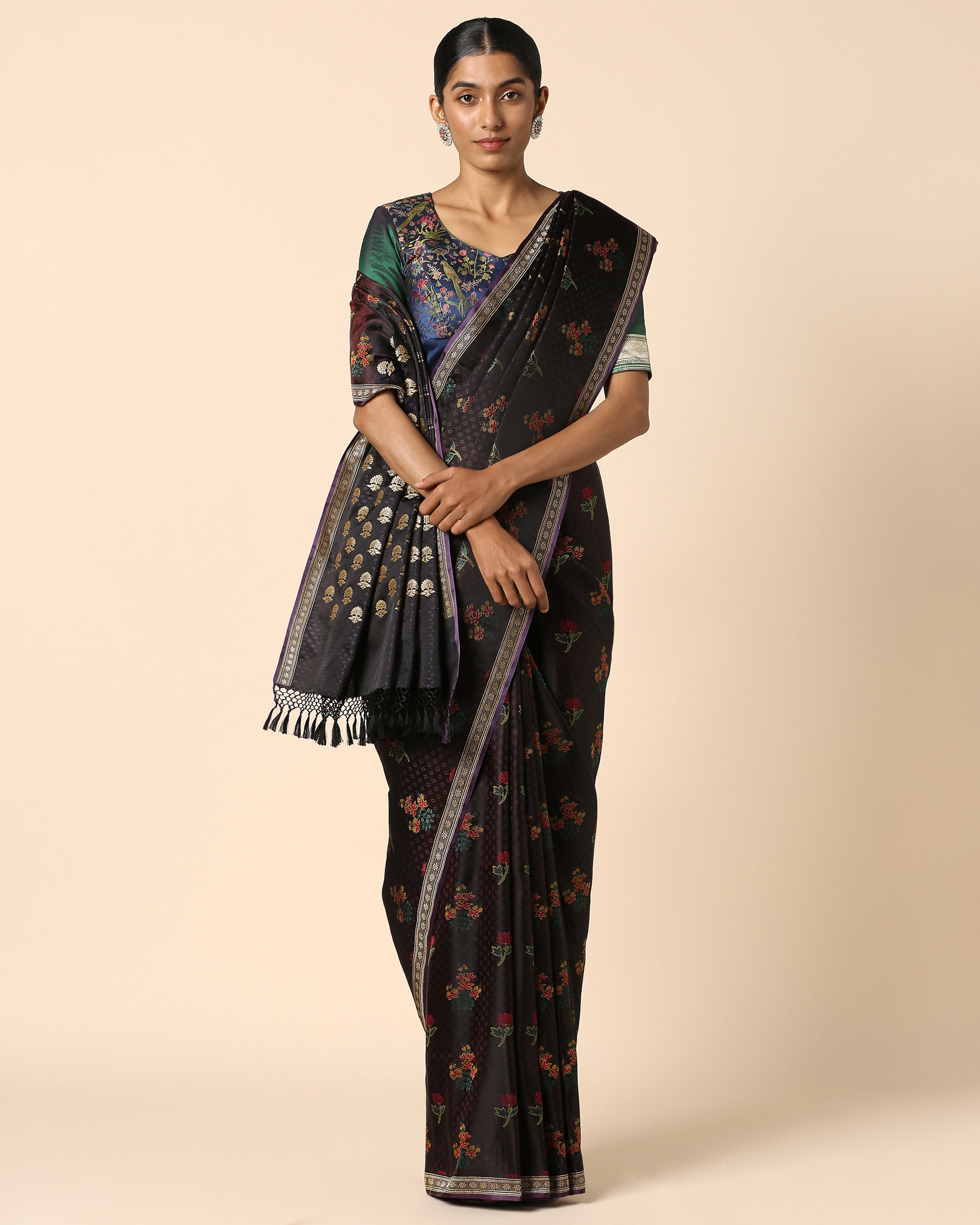 Shamiksha Banarasi Tanchoi And Kadwa Silk Saree