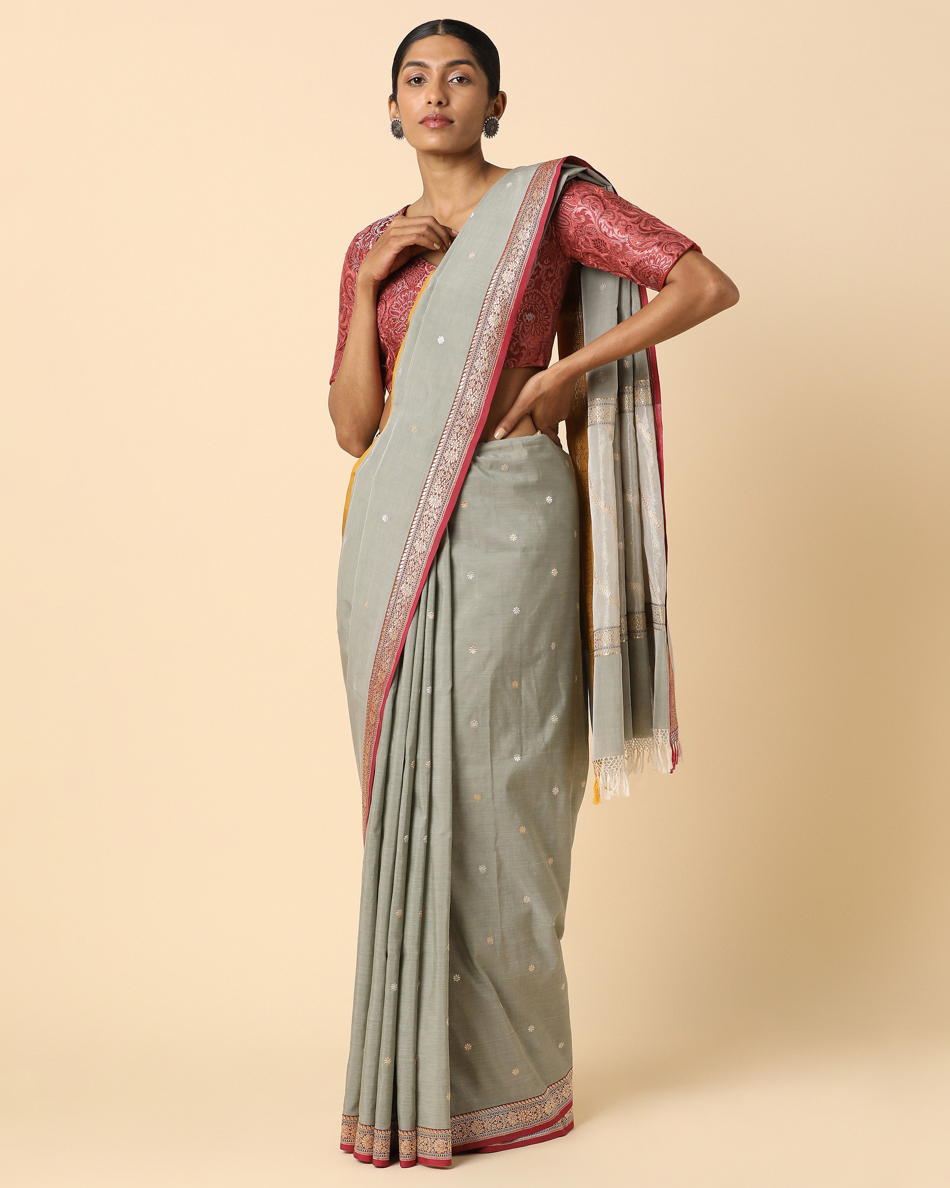 Acala Banarasi Kadwa Cotton Saree