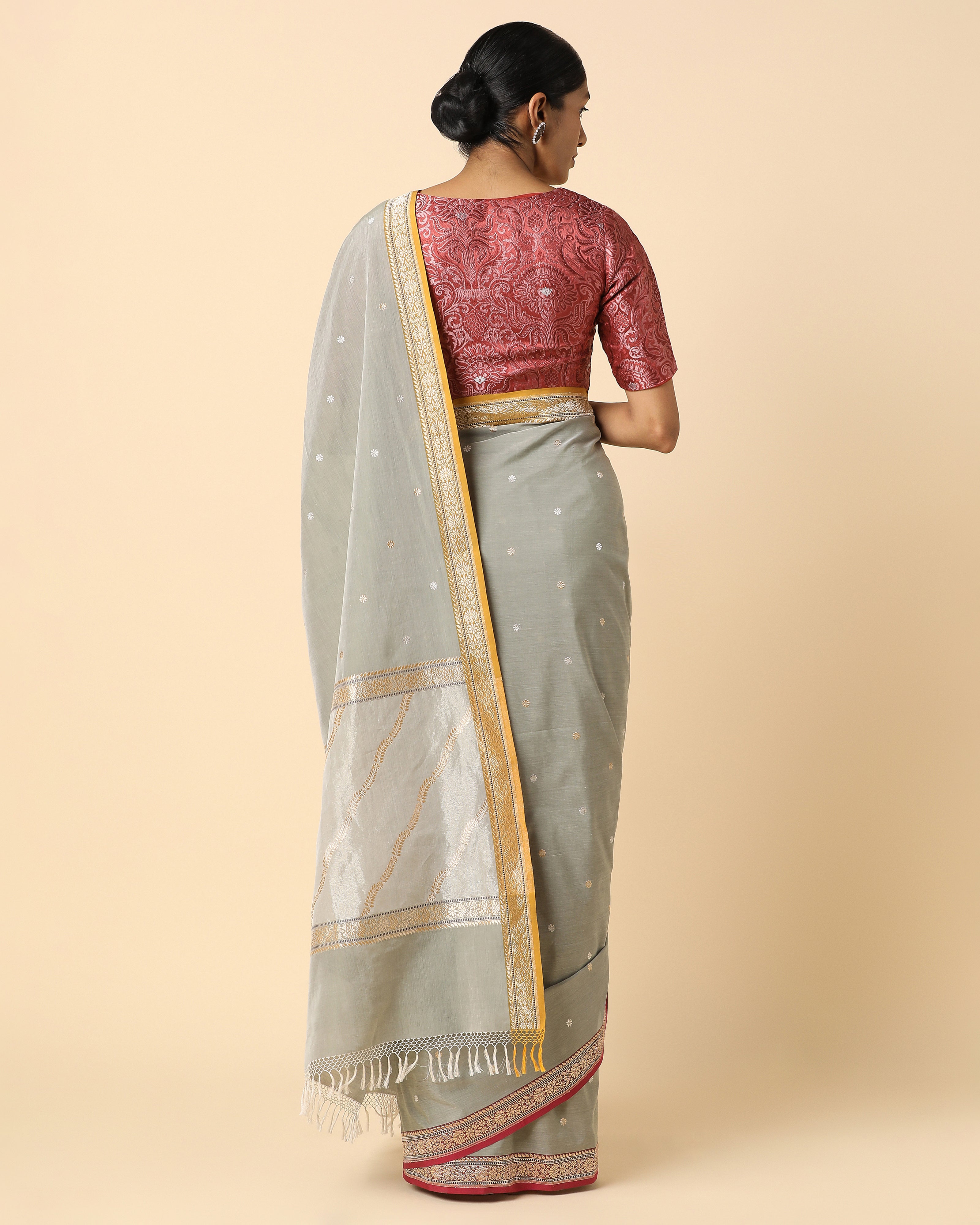 Acala Banarasi Kadwa Cotton Saree