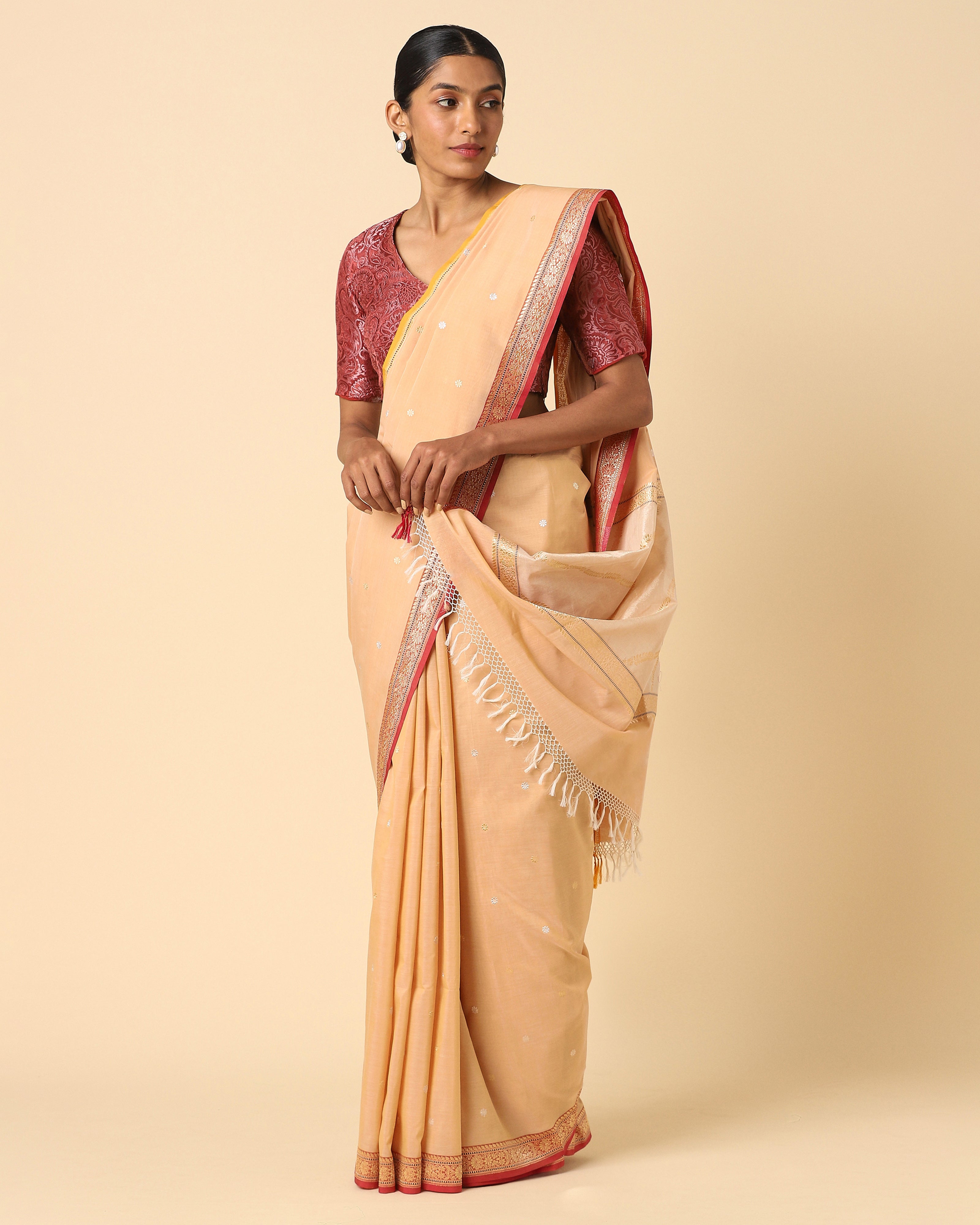 Acala Banarasi Kadwa Cotton Saree