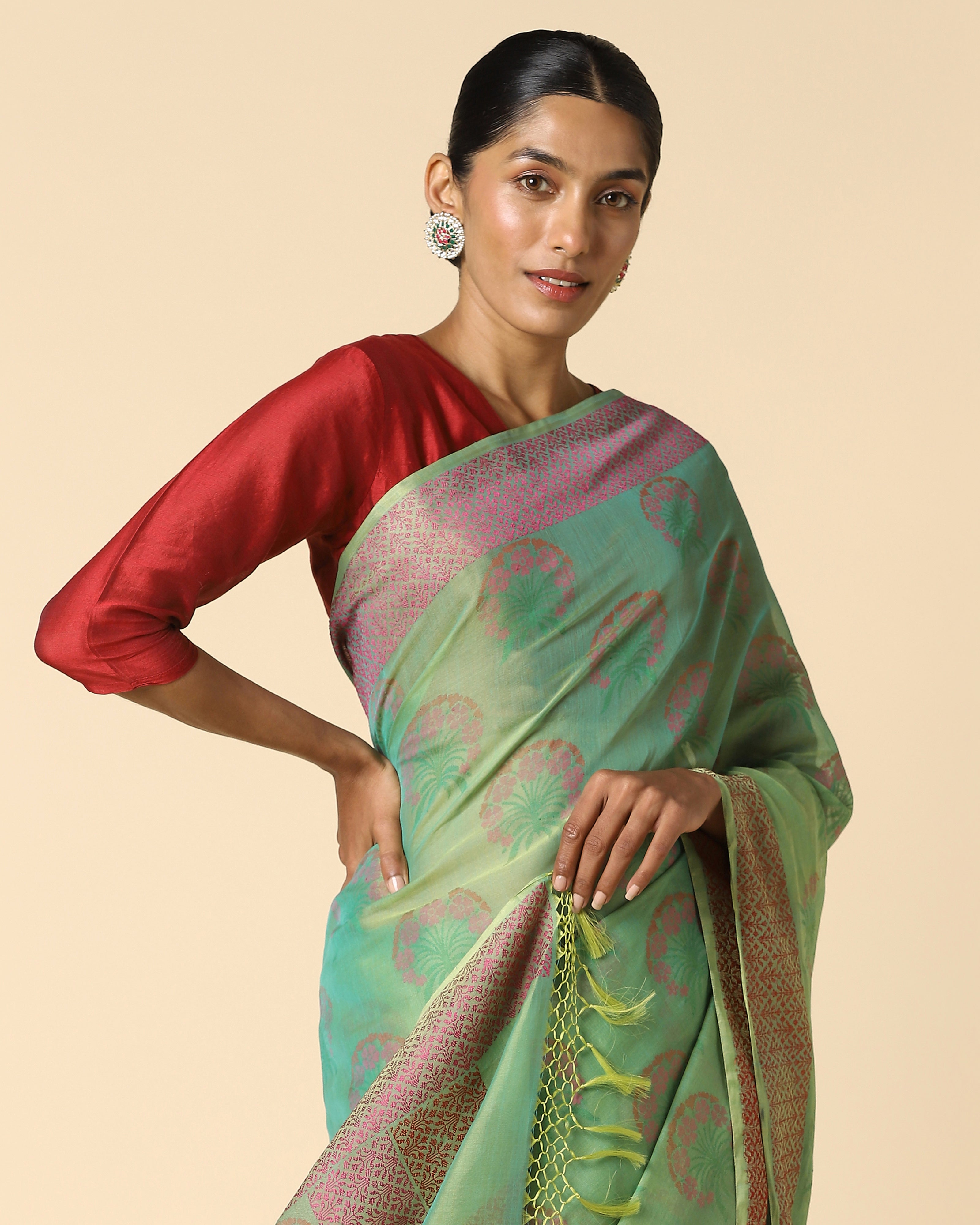 Anwitha Banarasi Jamdani Silk Cotton Saree