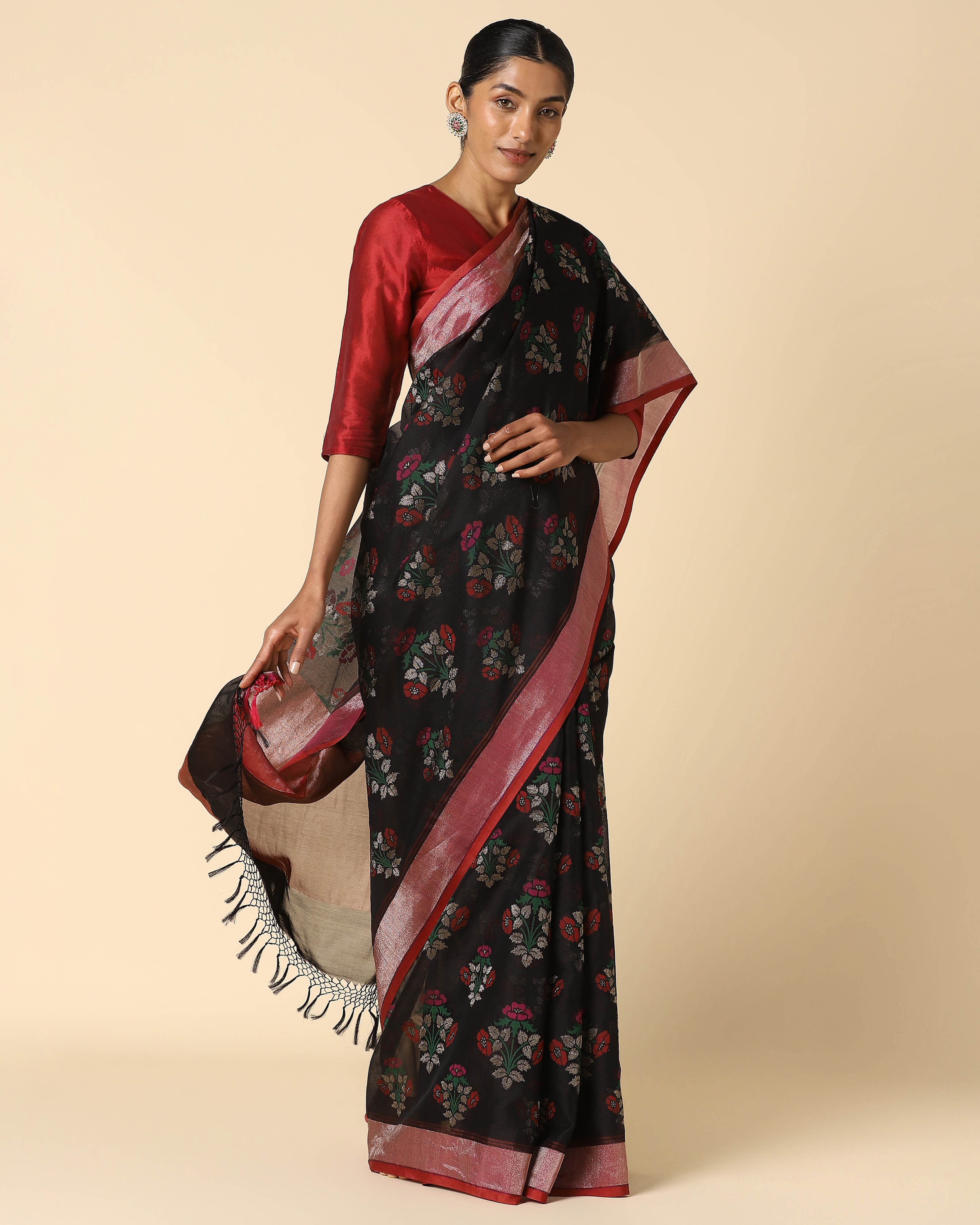 Bhavini Banarasi Jamdani Silk Cotton Saree