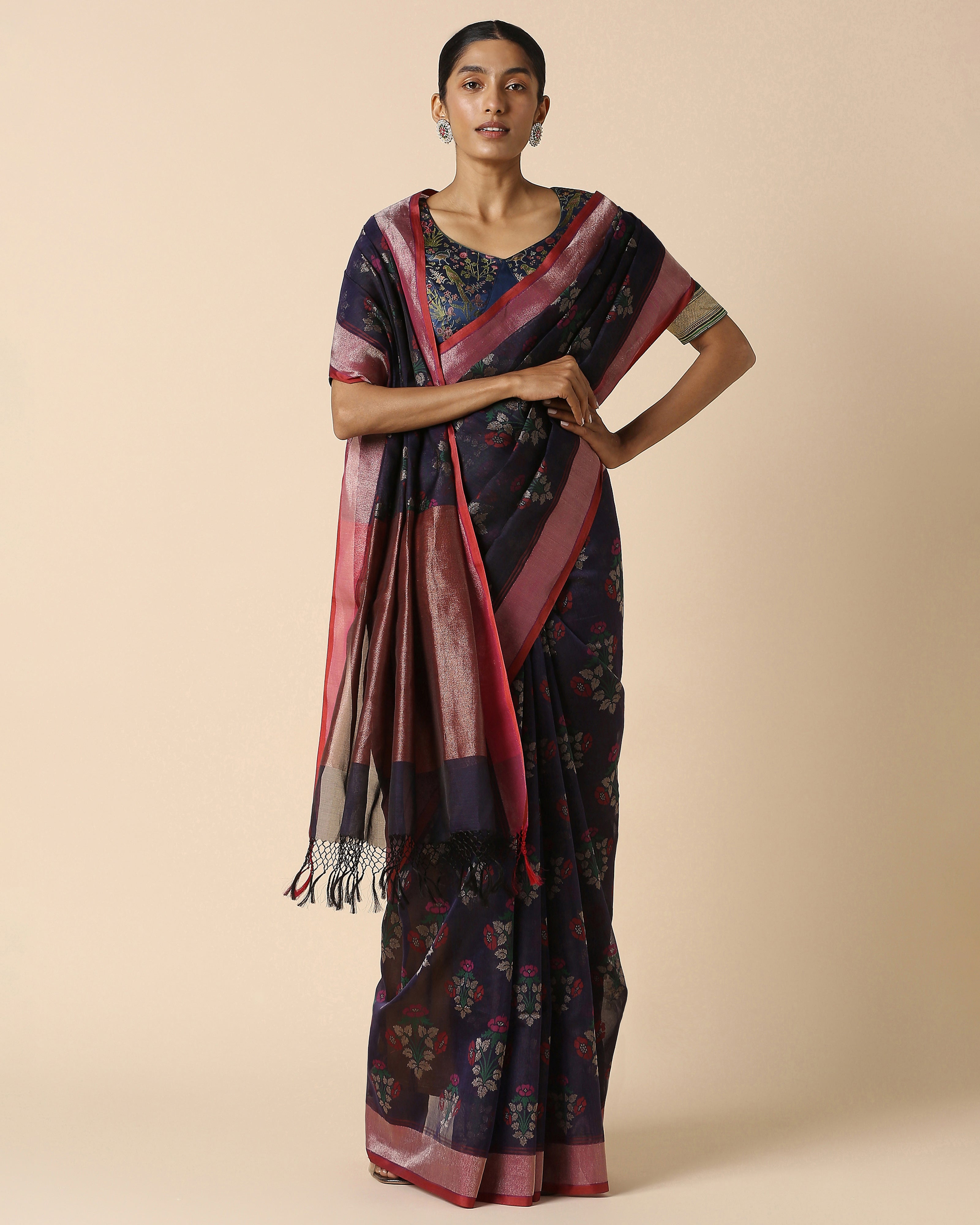 Bhavini Banarasi Jamdani Silk Cotton Saree