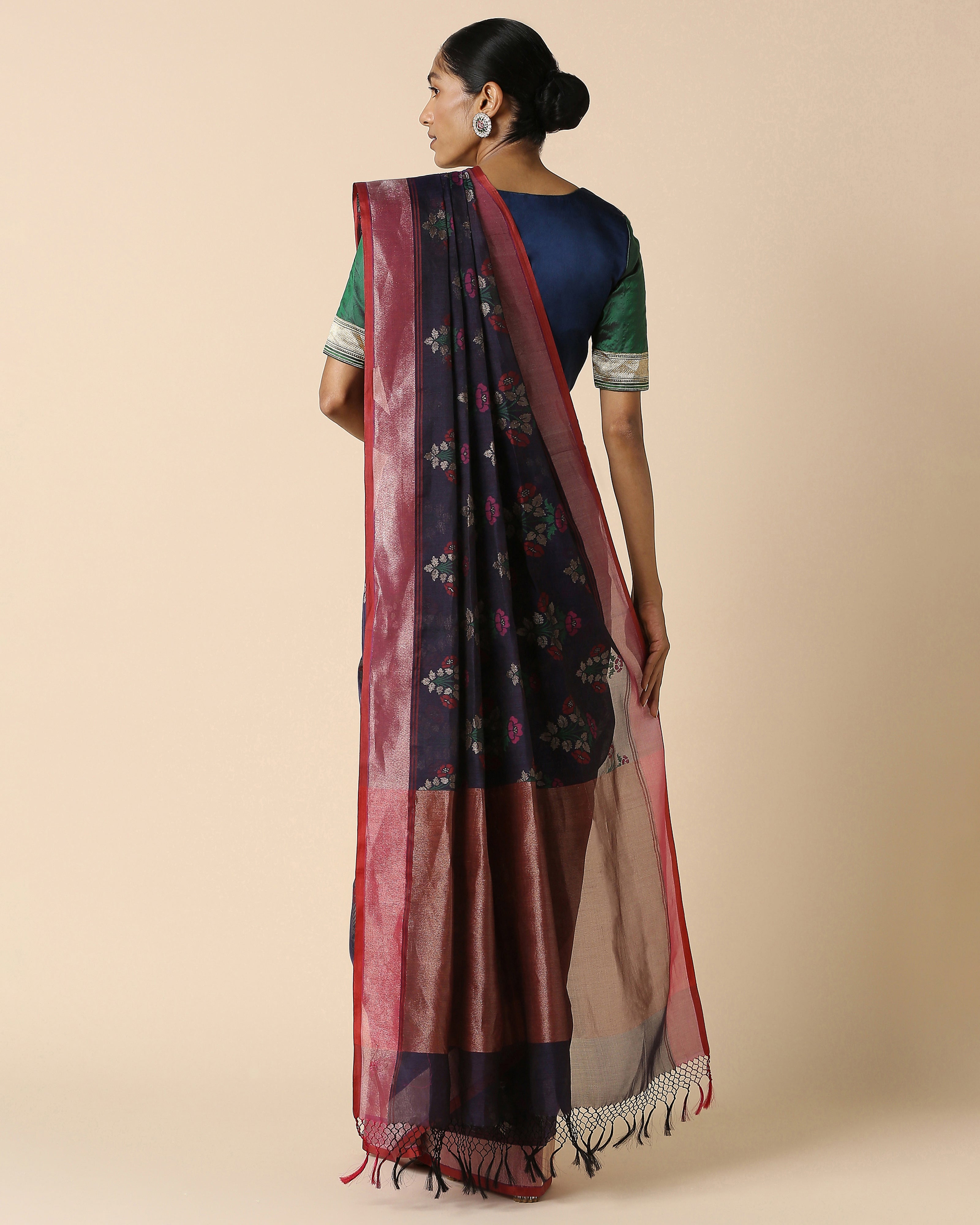 Bhavini Banarasi Jamdani Silk Cotton Saree