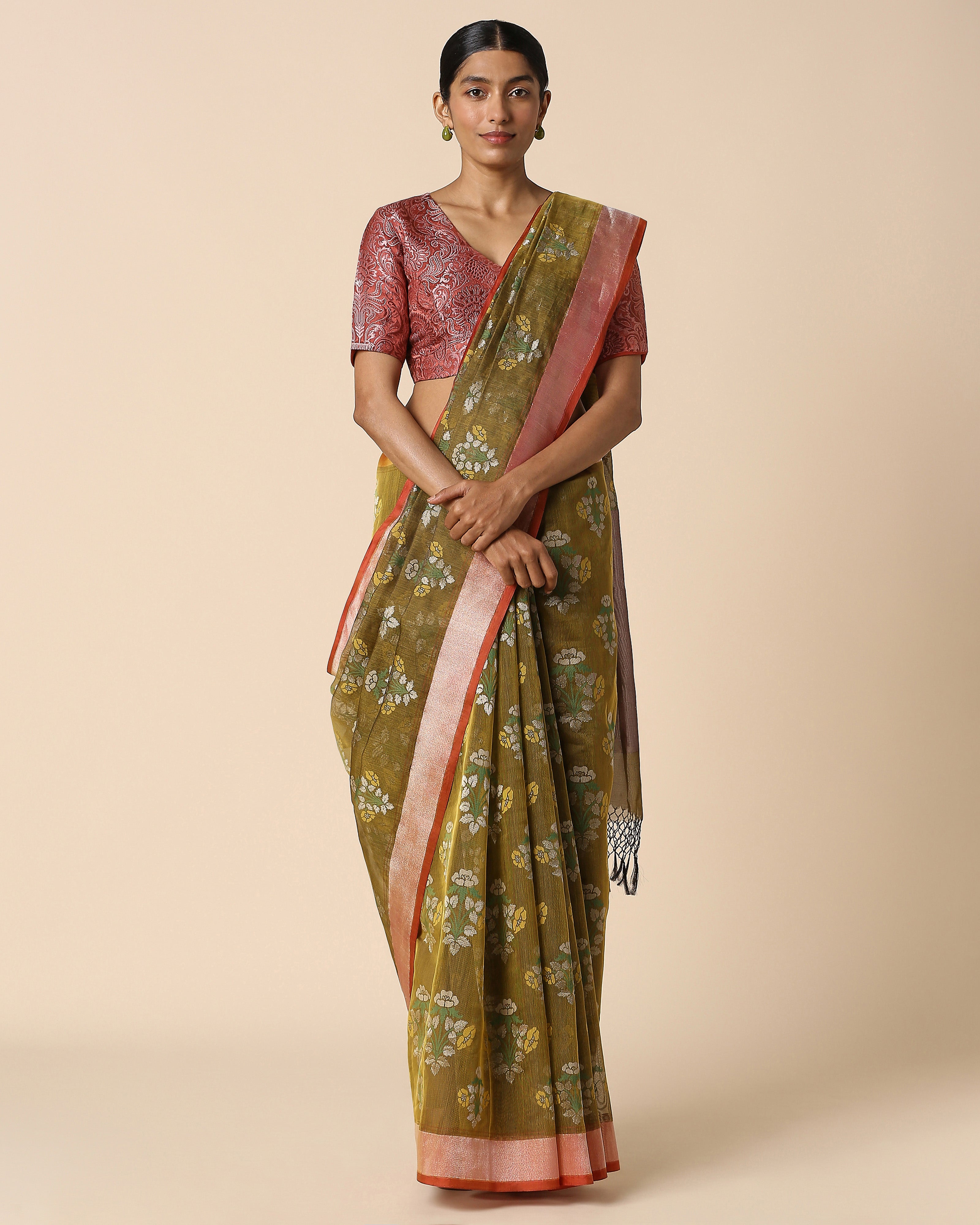 Bhavini Banarasi Jamdani Silk Cotton Saree