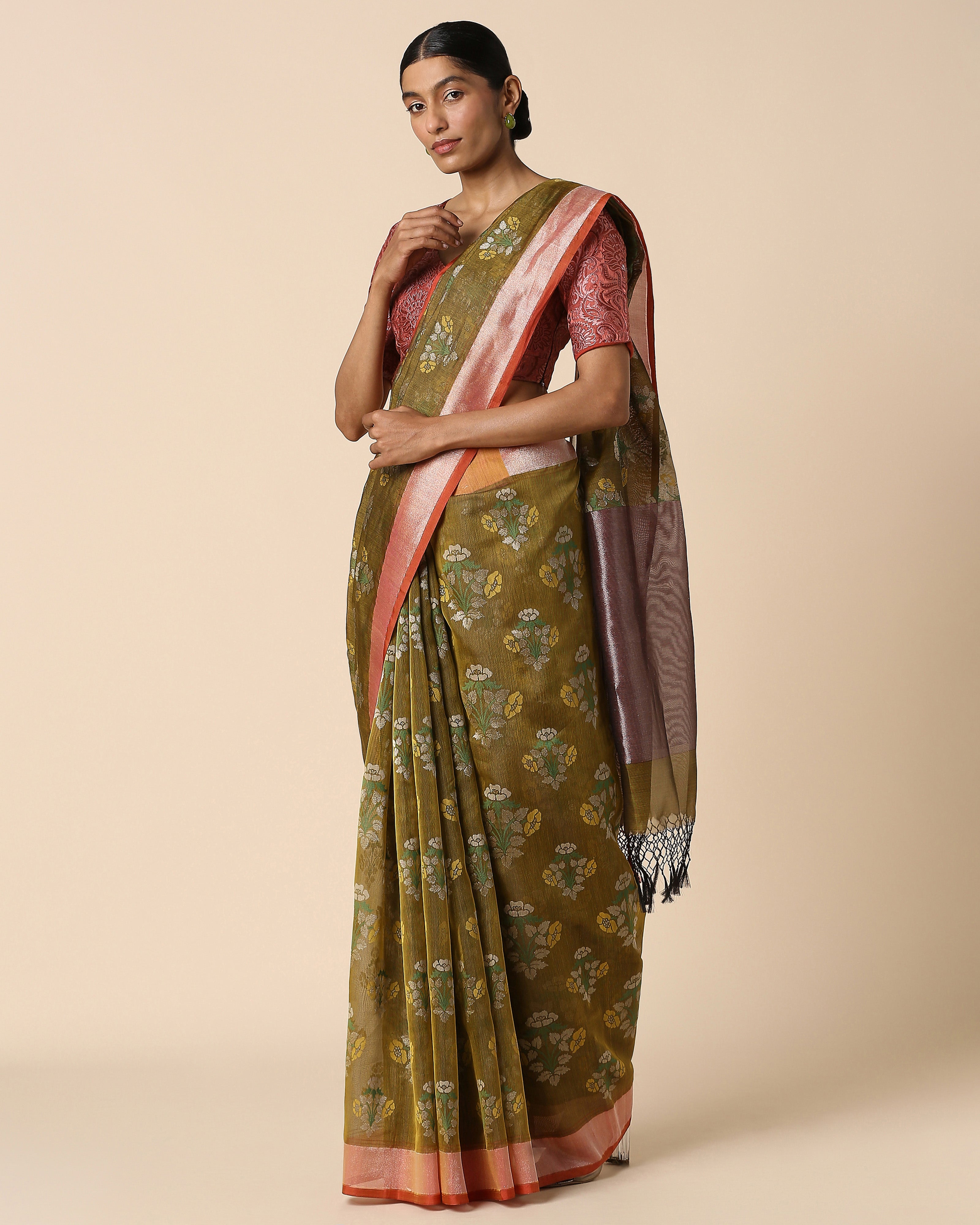 Bhavini Banarasi Jamdani Silk Cotton Saree