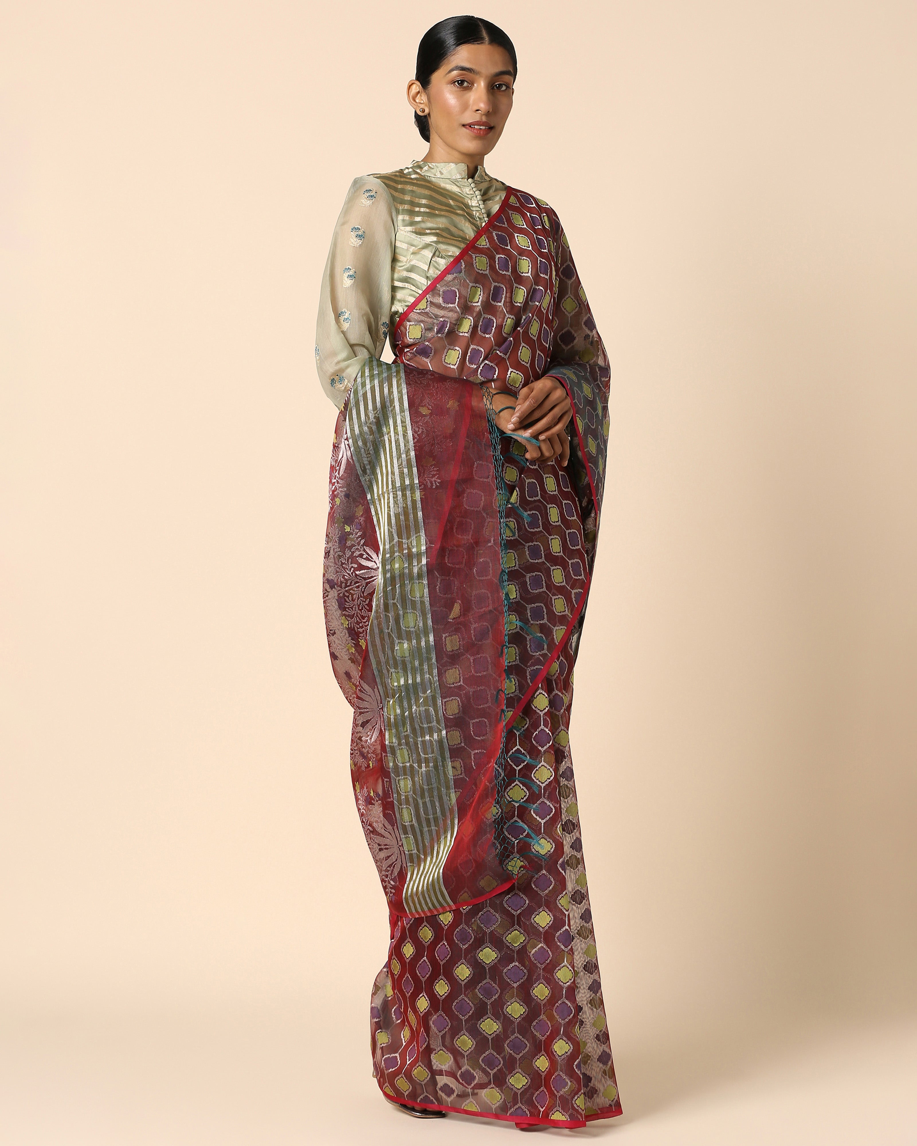 Purala Banarasi Jamdani Silk Cotton Saree
