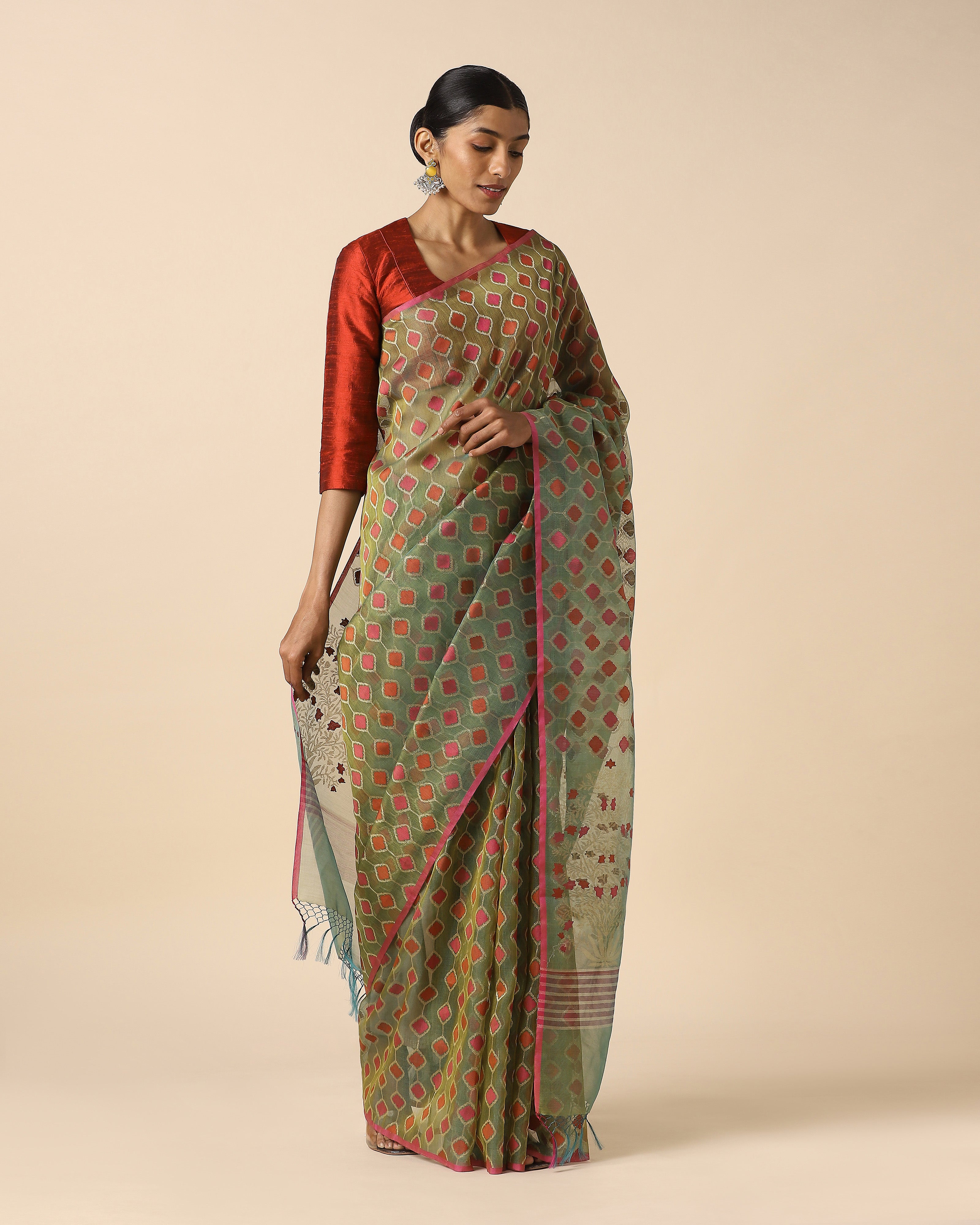 Purala Banarasi Jamdani Silk Cotton Saree