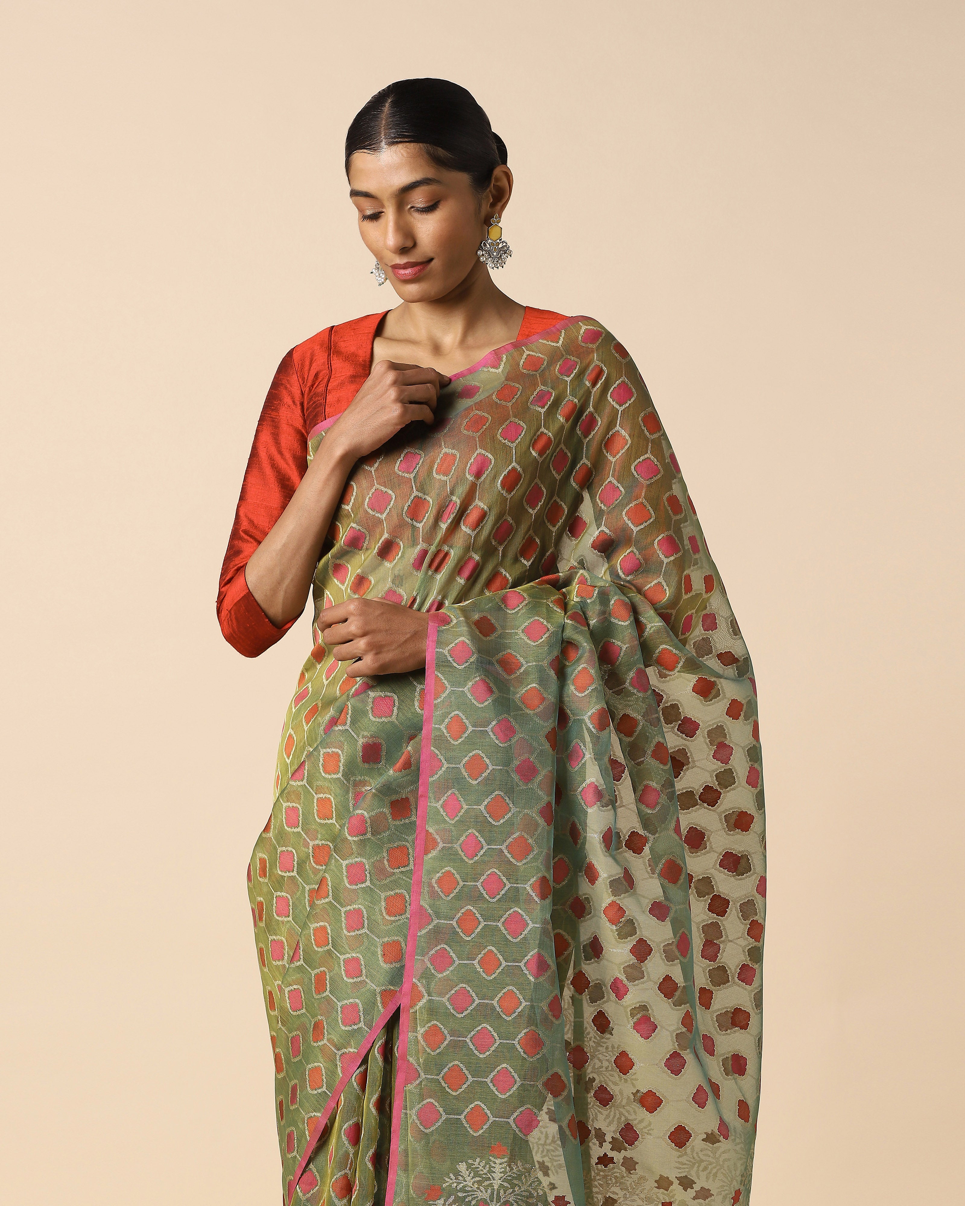 Purala Banarasi Jamdani Silk Cotton Saree