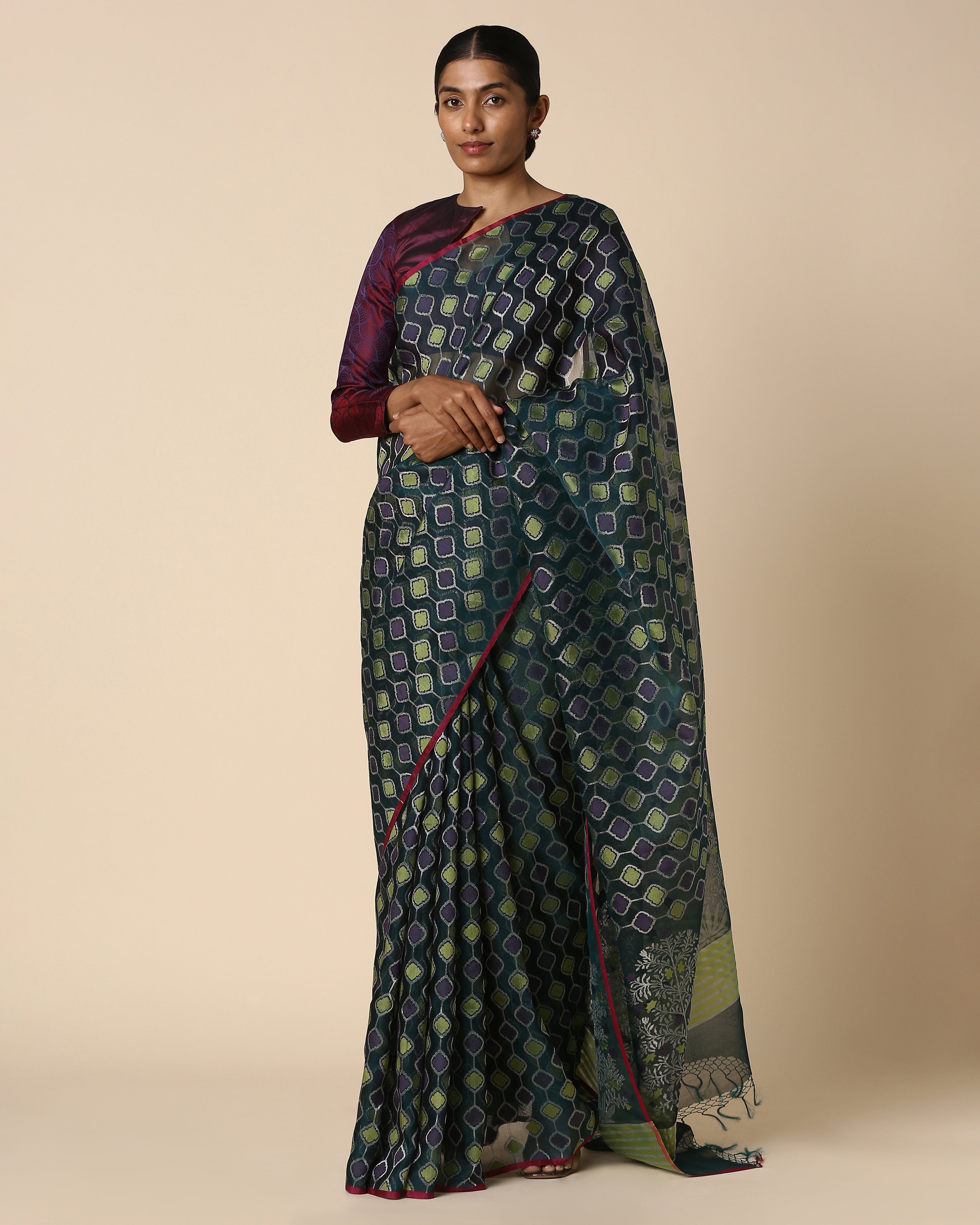 Purala Banarasi Jamdani Silk Cotton Saree