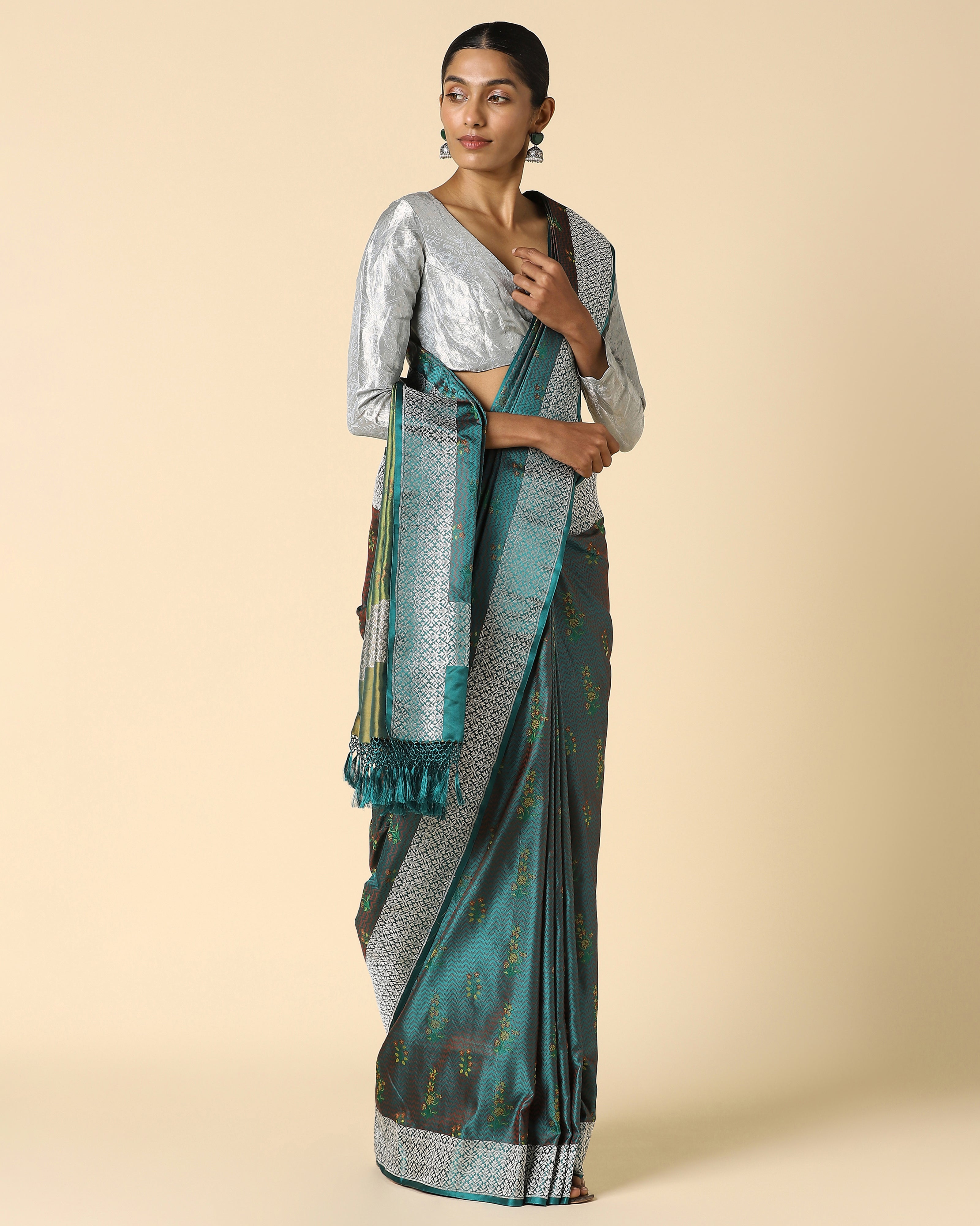 Santati Banarasi Tanchoi And Kadwa Silk Saree