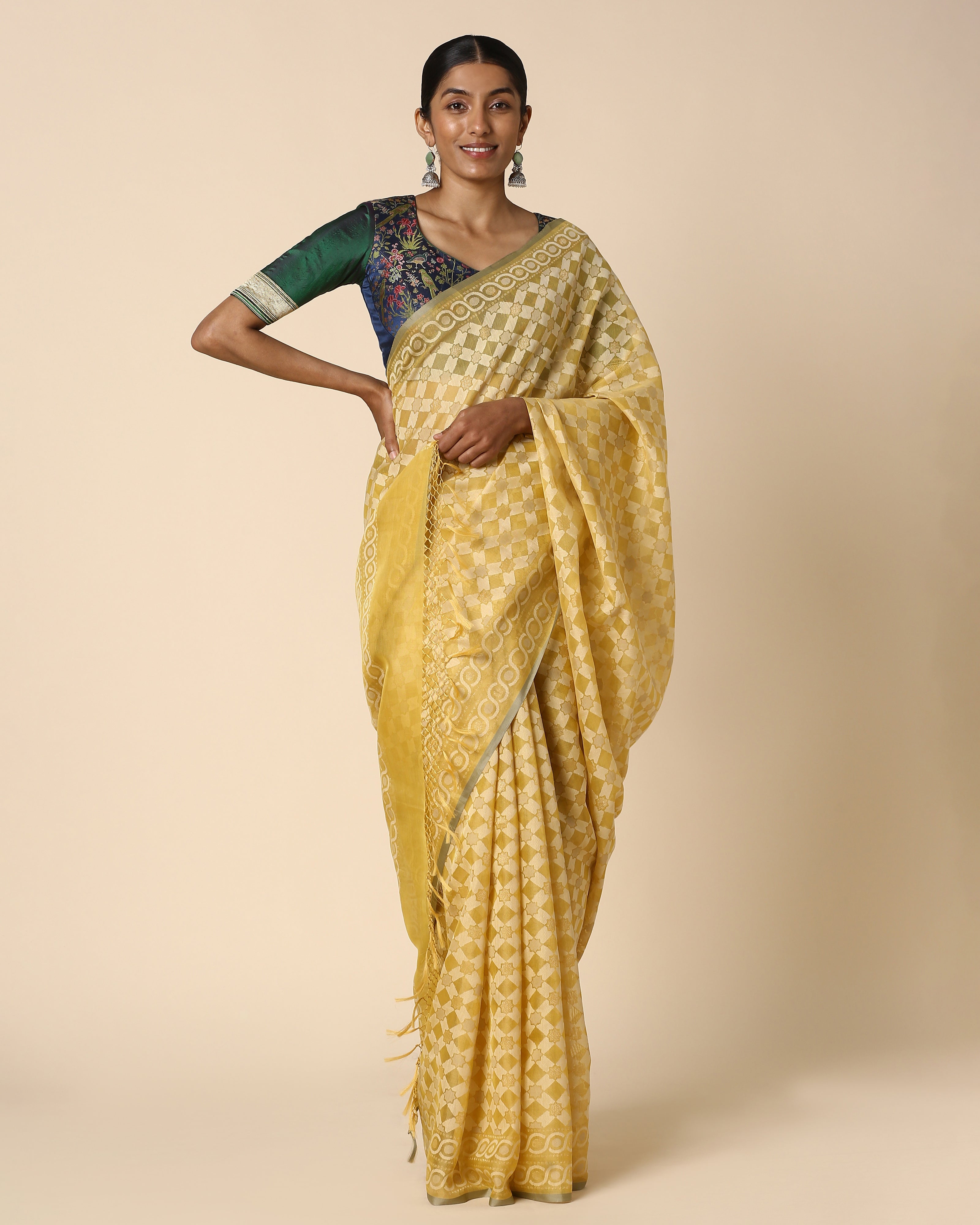 Kaliyah Banarasi Jamdani Silk Cotton Saree