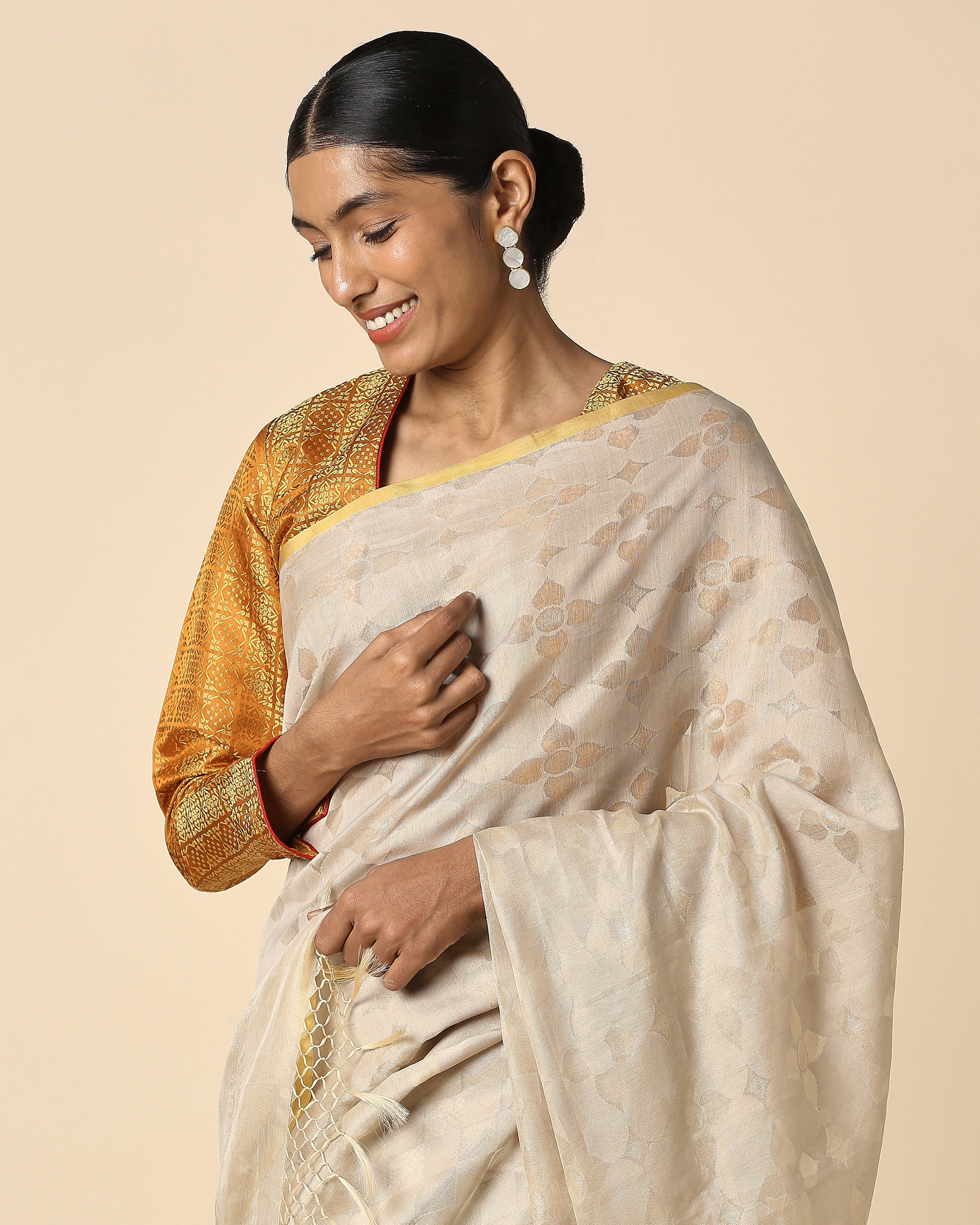 Virama Banarasi Jamdani Silk Cotton Saree