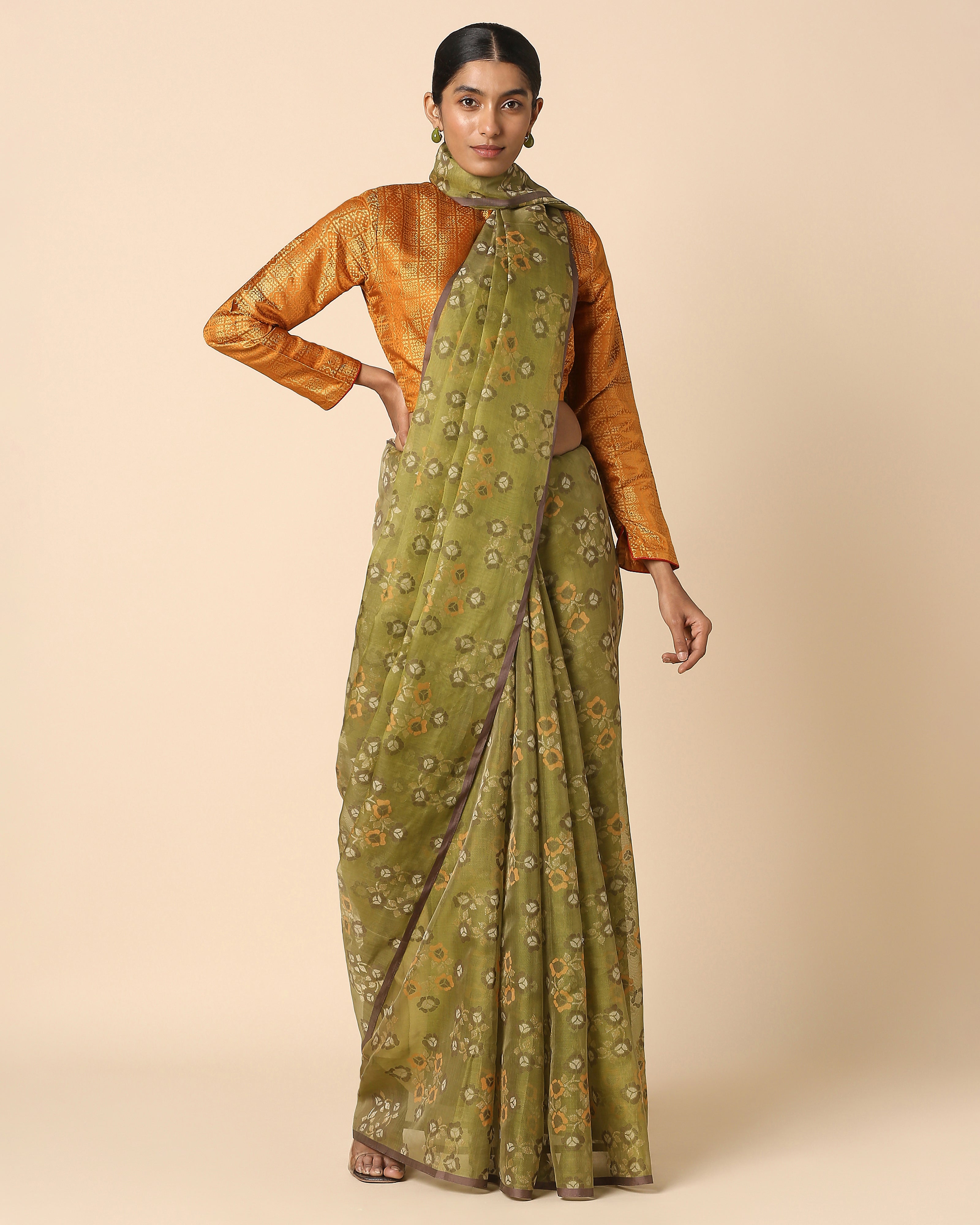 Aja Banarasi Jamdani Silk Cotton Saree