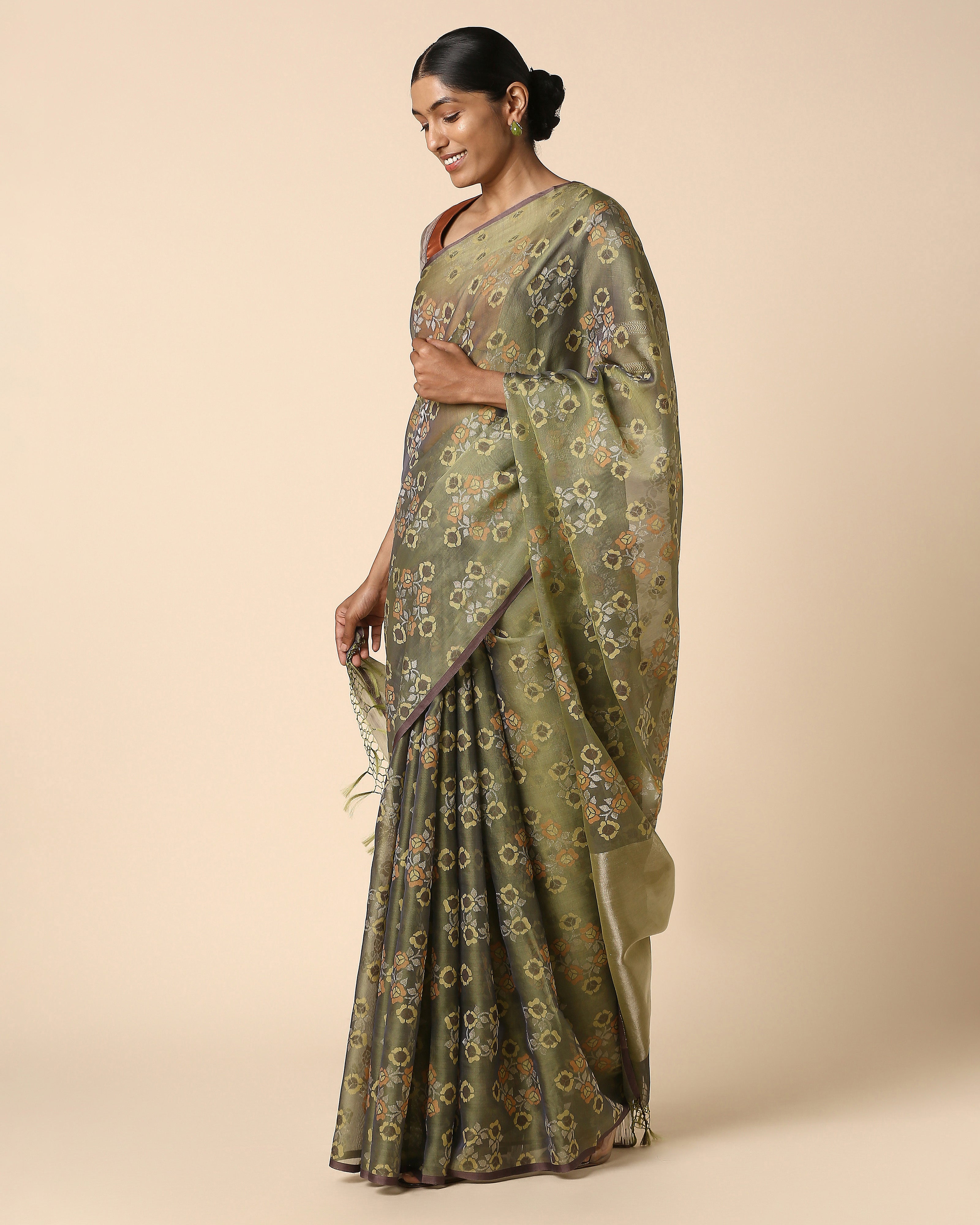 Aja Banarasi Jamdani Silk Cotton Saree