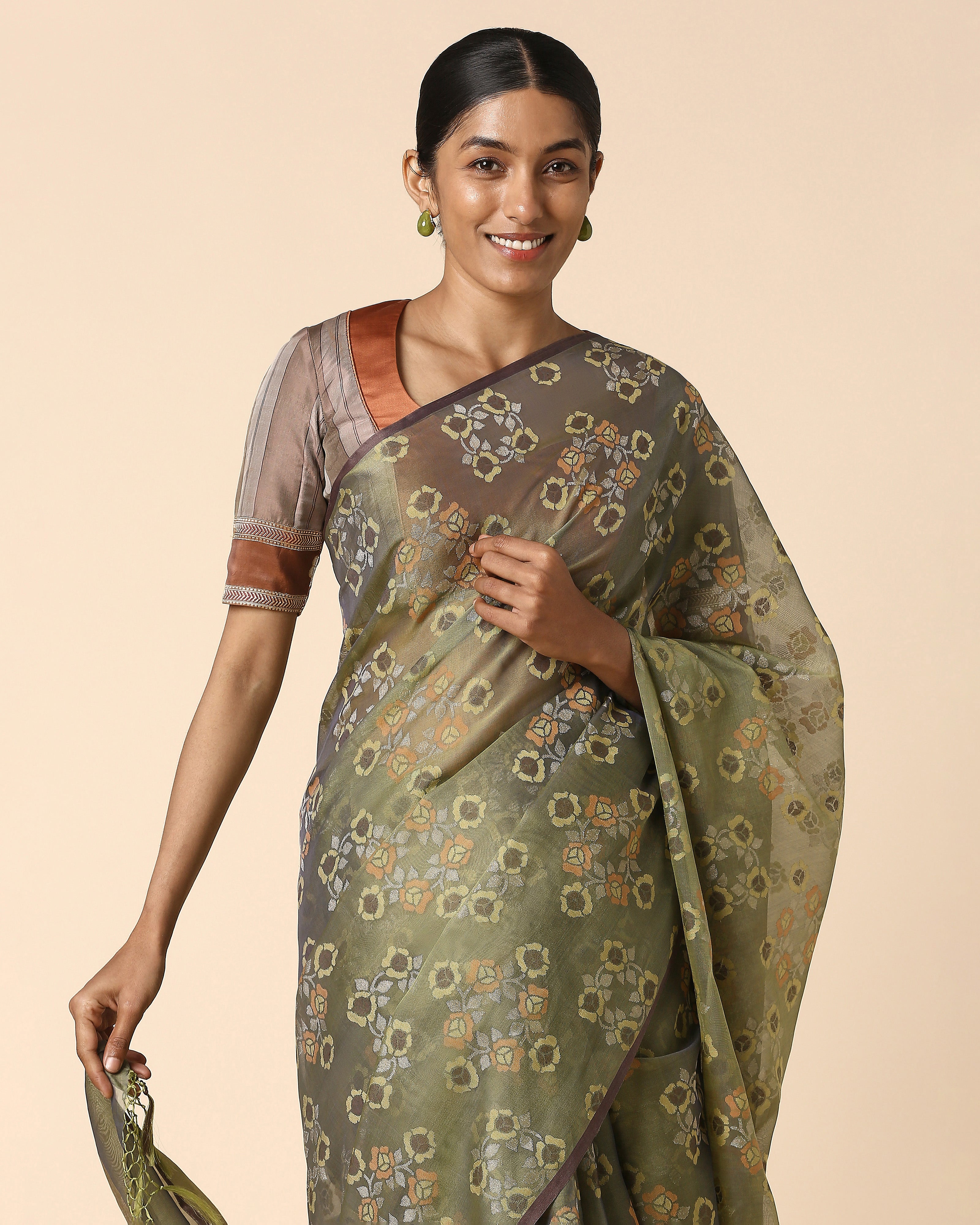 Aja Banarasi Jamdani Silk Cotton Saree