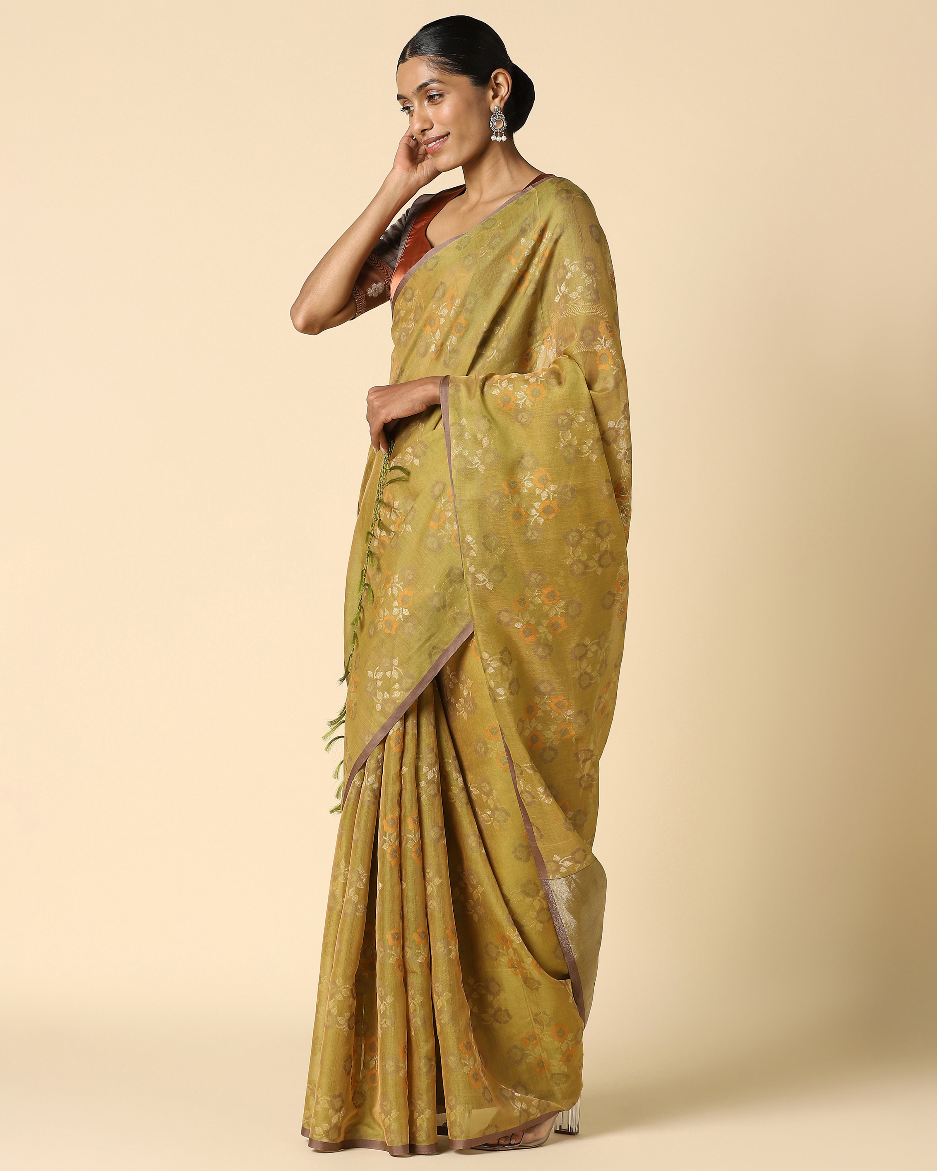 Aja Banarasi Jamdani Silk Cotton Saree
